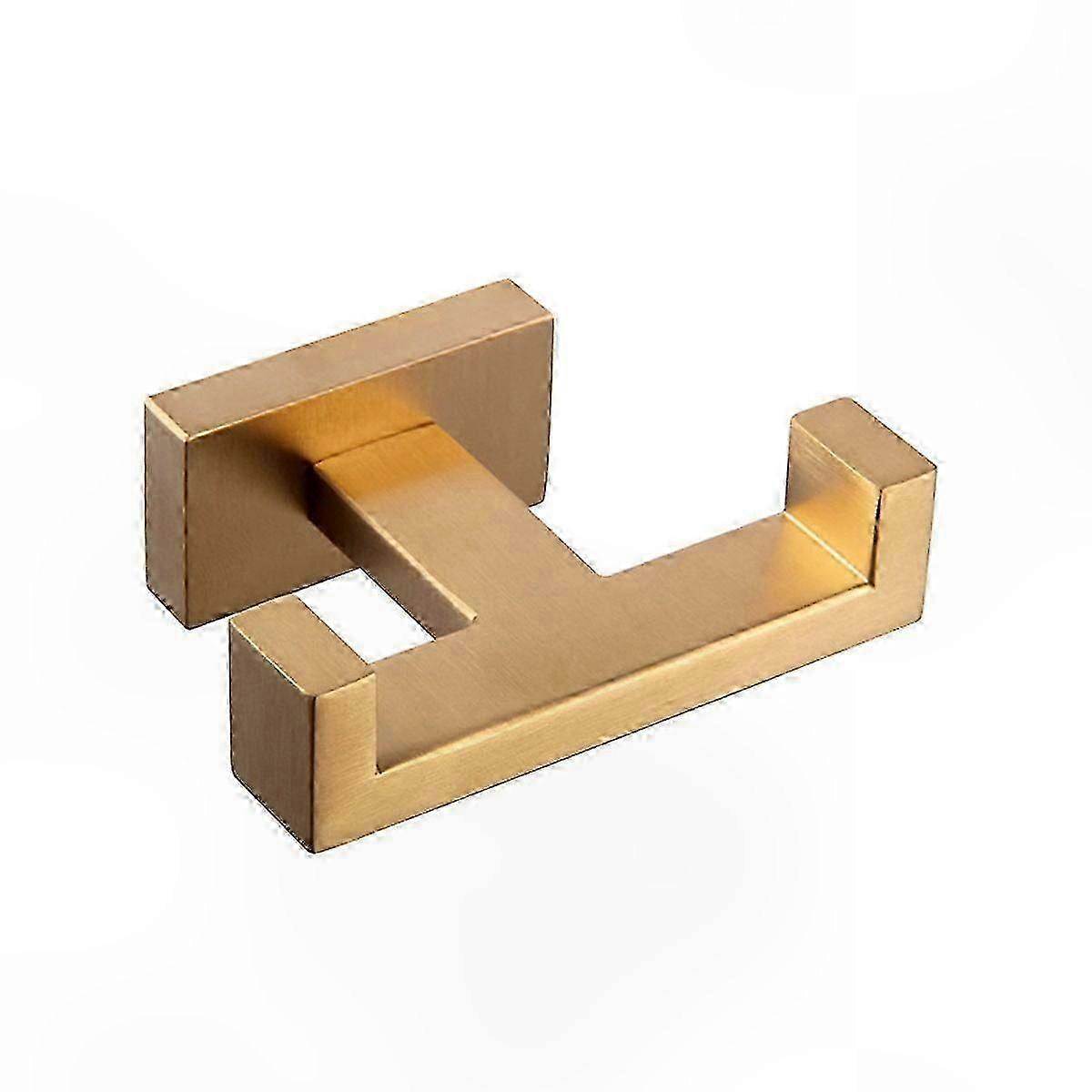 バスルームウォールマウント用ブラックステンレススチールダブルタオルフック