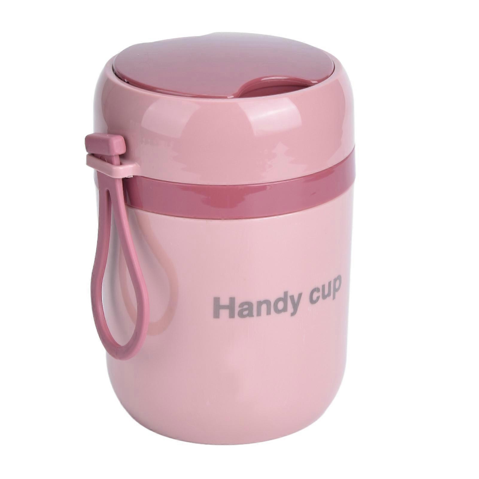 Insulated Soup Containers 500ml Double Anti Scald Heatable Insulated Food Container with Foldable Spoon for Office School