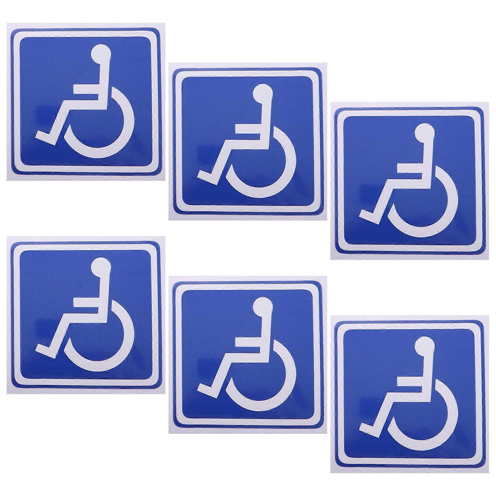 6 Sheets Disability Identification Sign Sticker For Vehicle Use 13X13cm Assorted Color Empowering Drivers