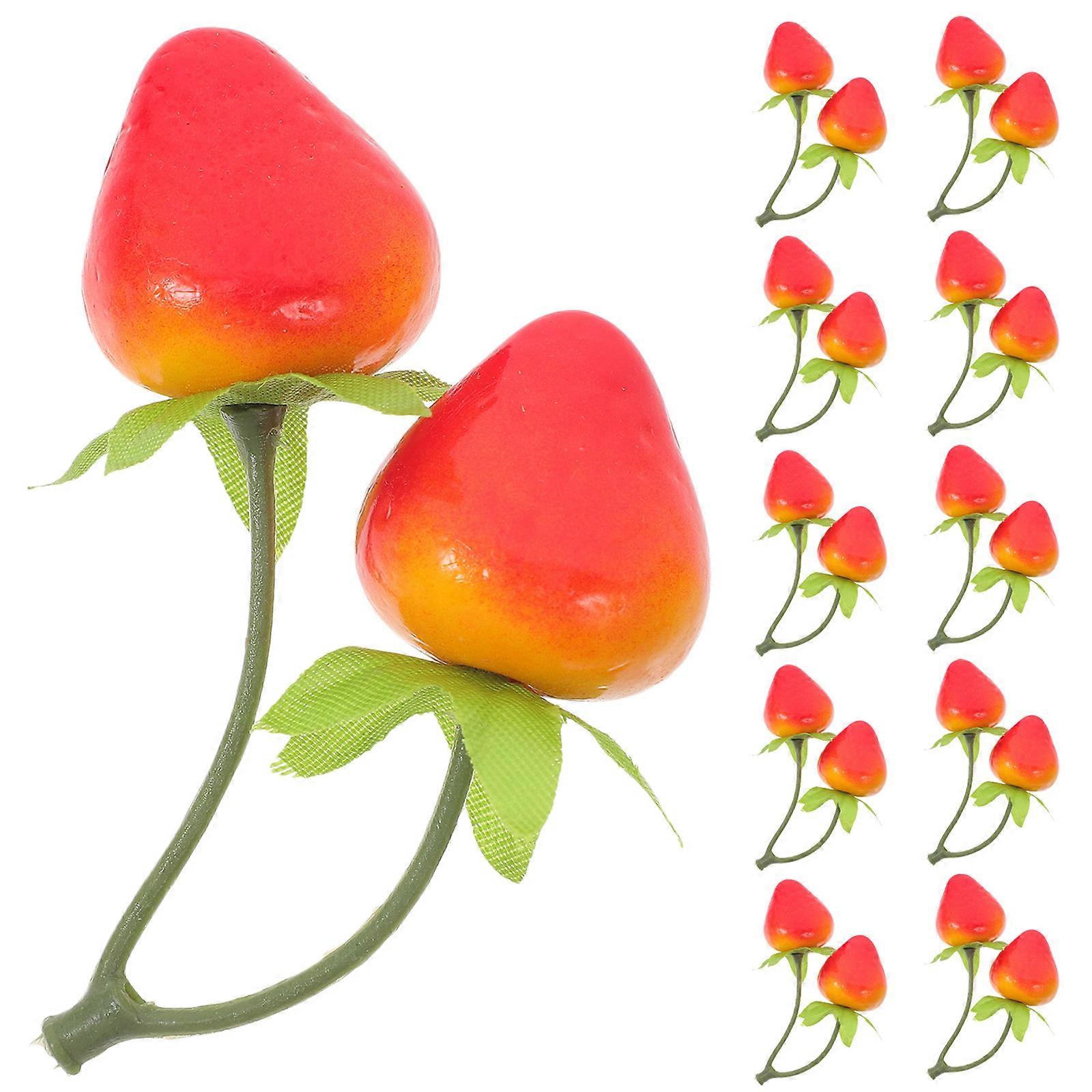 20Pcs Mini Artificial Fruits Strawberry Shaped Decoration For Home Decoration And DIY Projects With Realistic Design