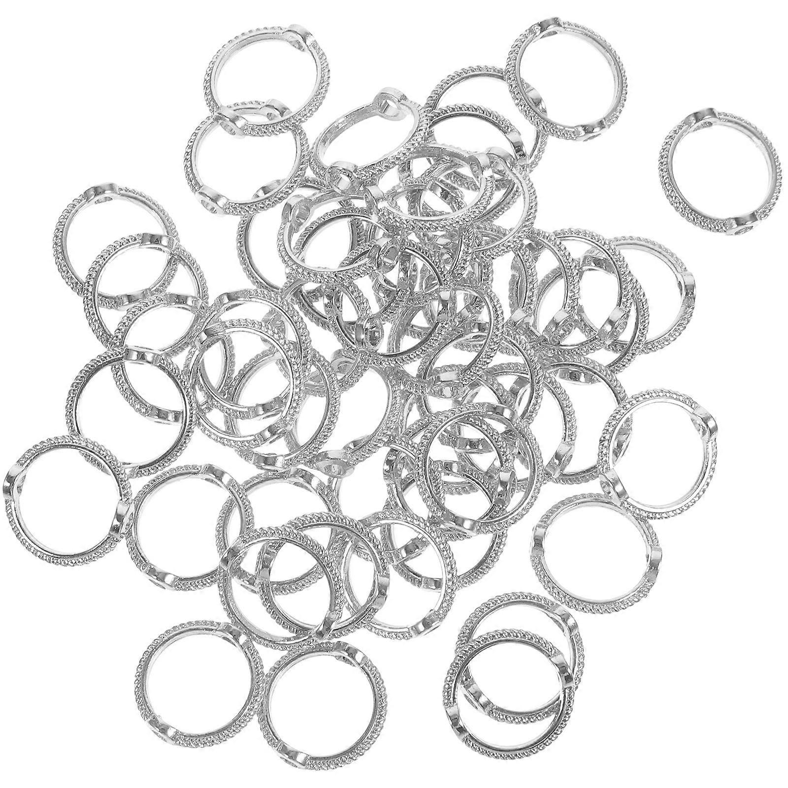 50Pcs Durable Metal Bead Frame For Jewelry Making Circle Beads Frame For DIY Handmade Crafts
