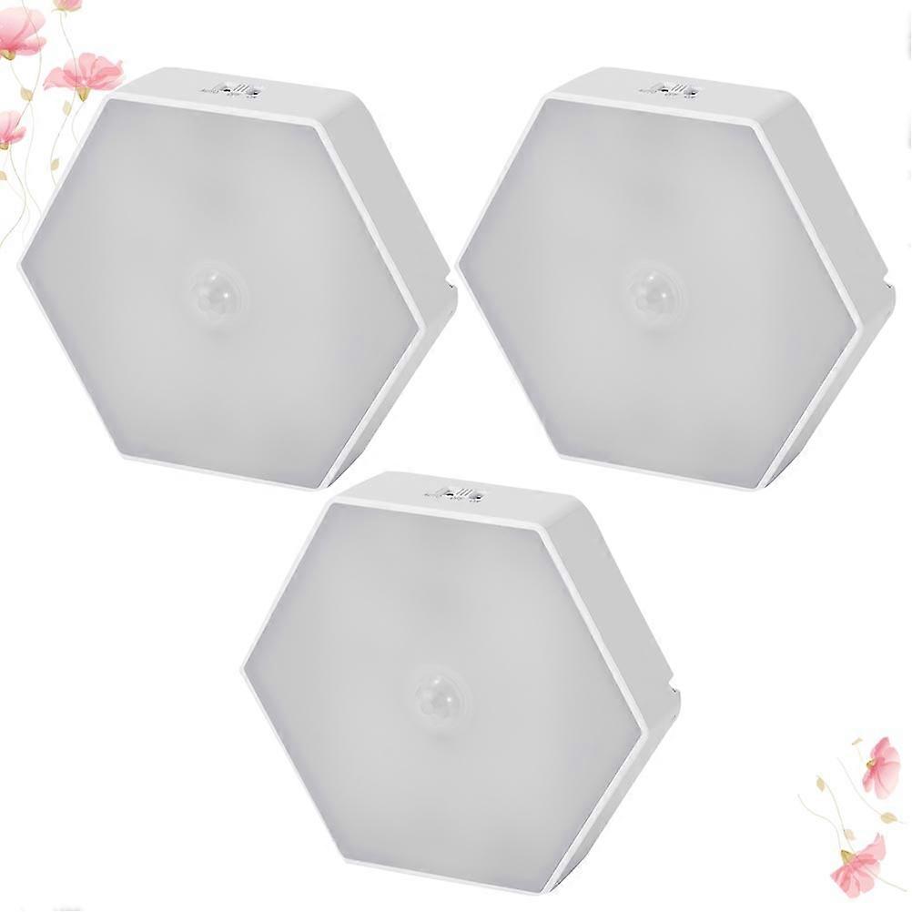 Veilleuse à induction avec détecteur de présence, lampe LED carrée, lot de 3, blanc chaud