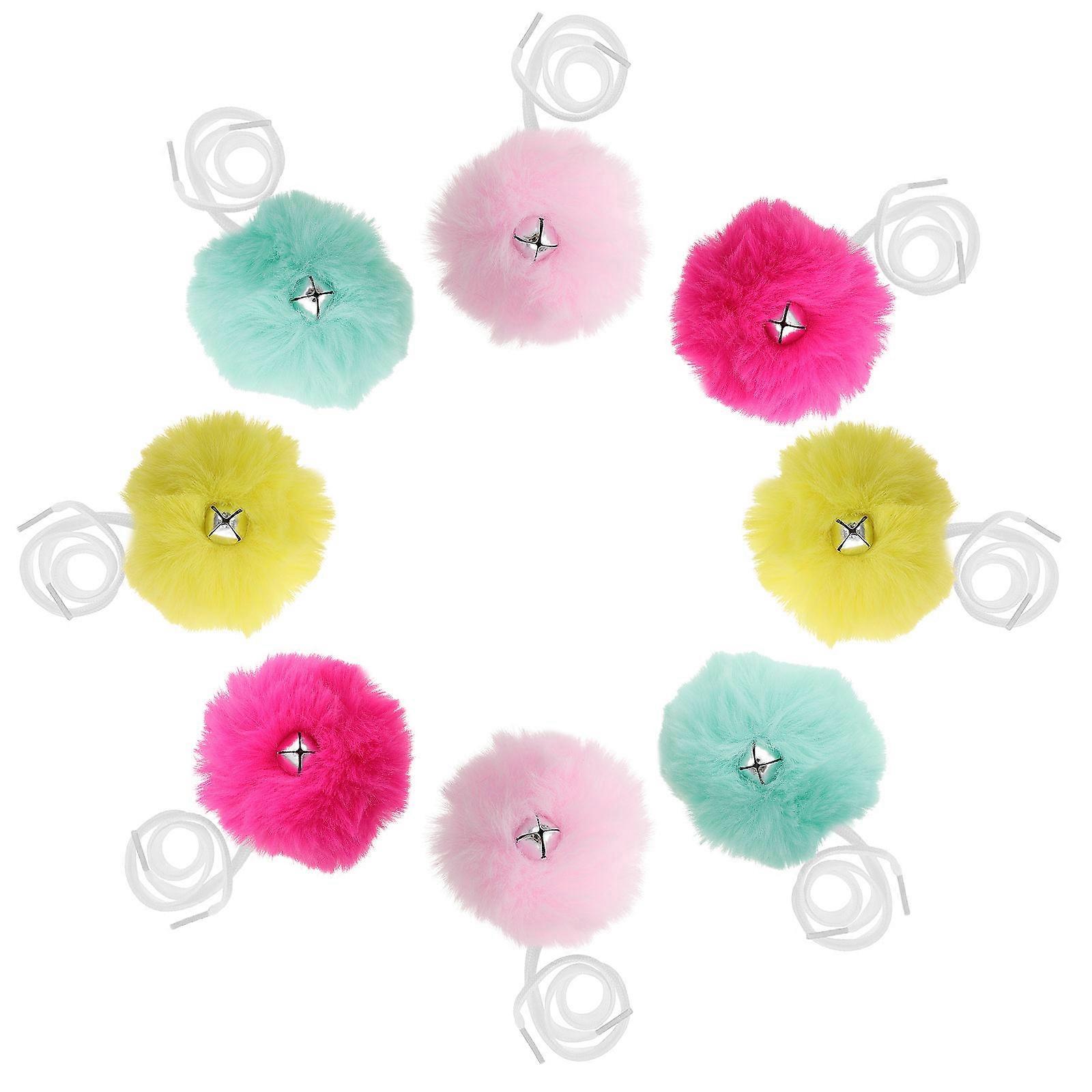 Fuzzy Skate Decorations, Pom Poms with Shoelaces for Roller Enthusiasts