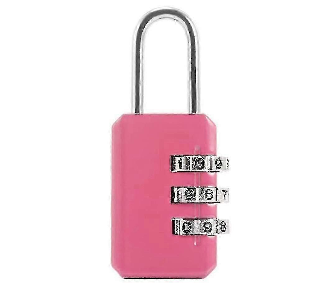 3-Digit Dial Combination Suitcase Lock - Secure & Durable Pink Padlock for Travel Luggage