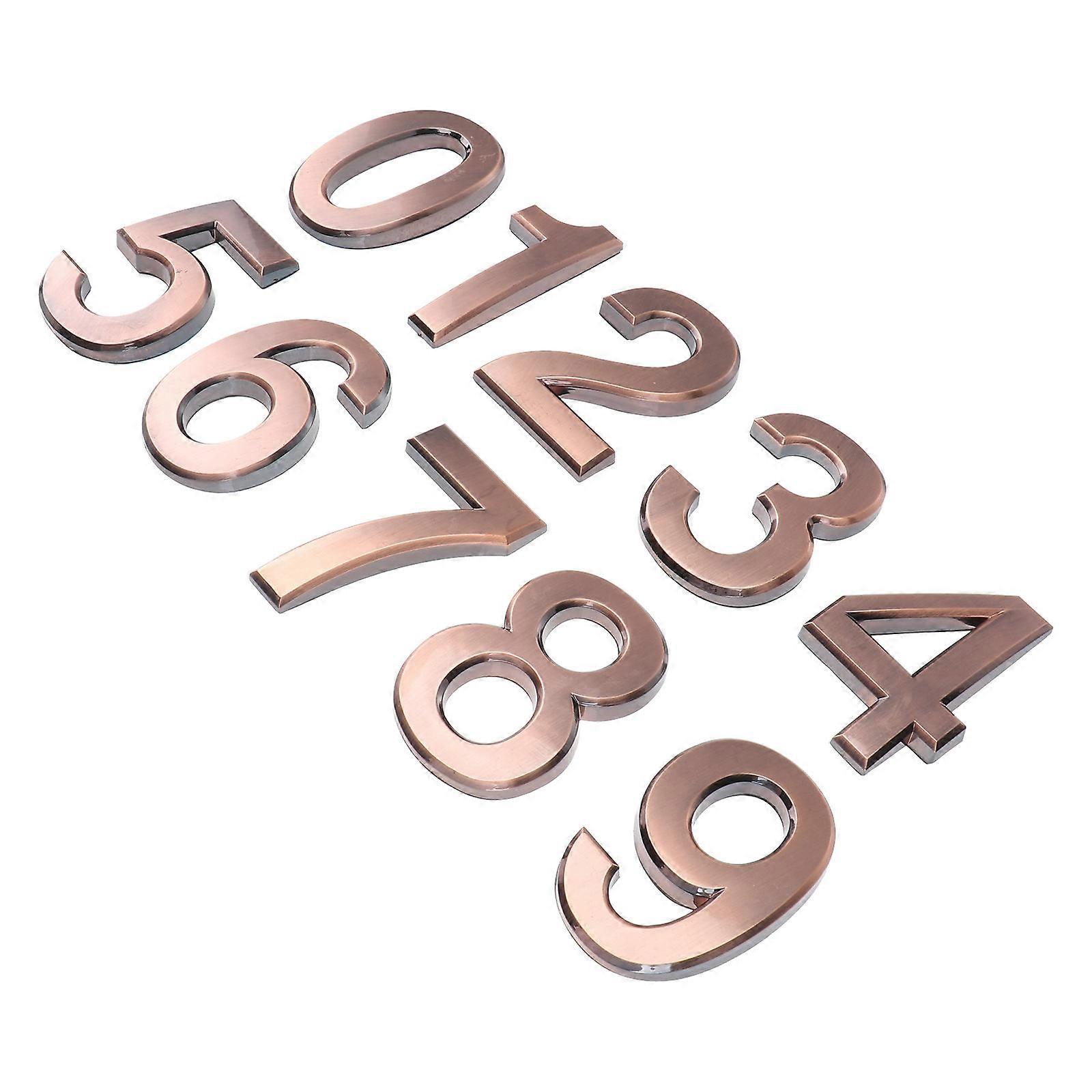 Light Brown House Number for Decor Easy to Install with SelfAdhesive Design Made of Plastic
