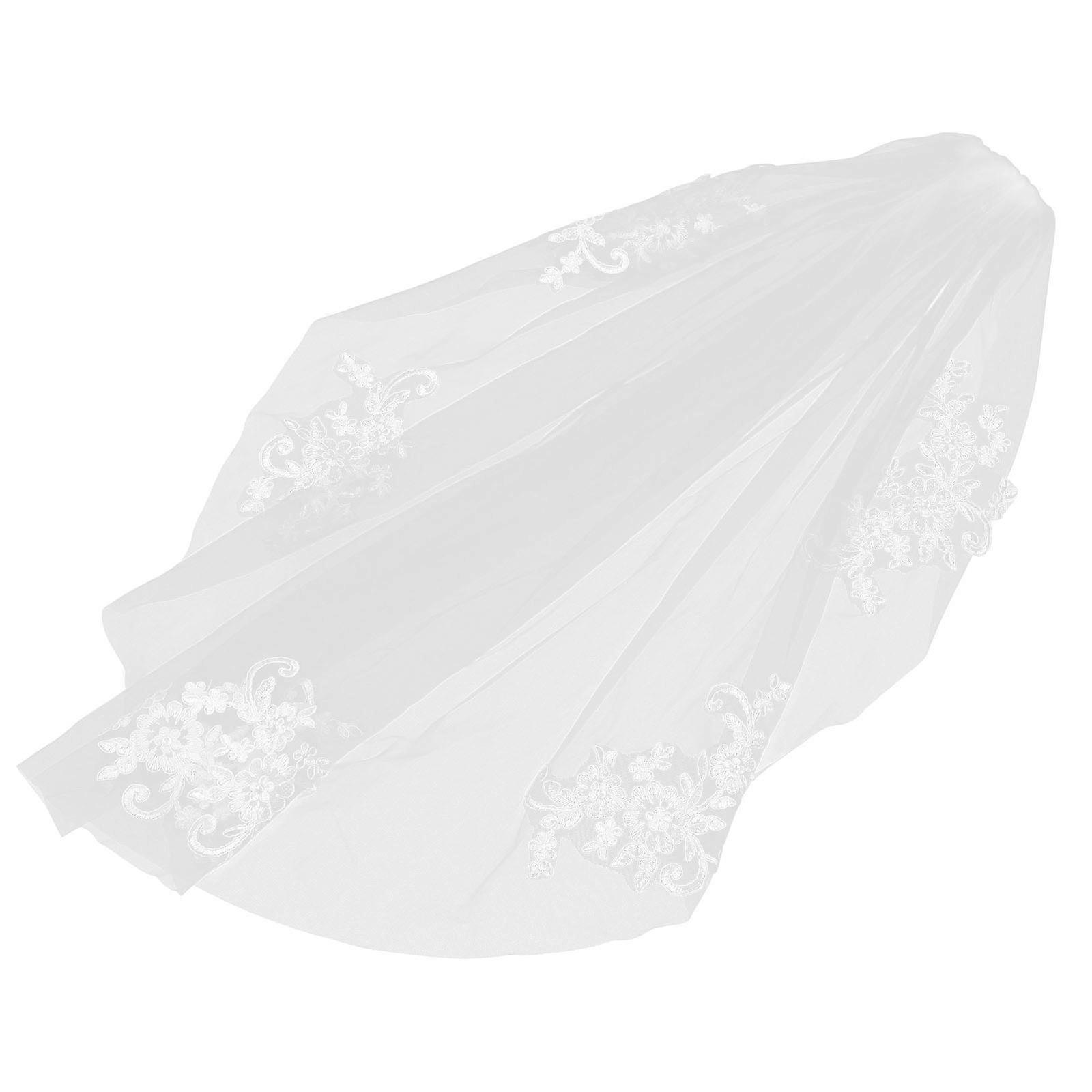 Here's a polished and professional product description based on the keywords you provided:
**Elegant Floral Bride Veil – Single Layer Wedding