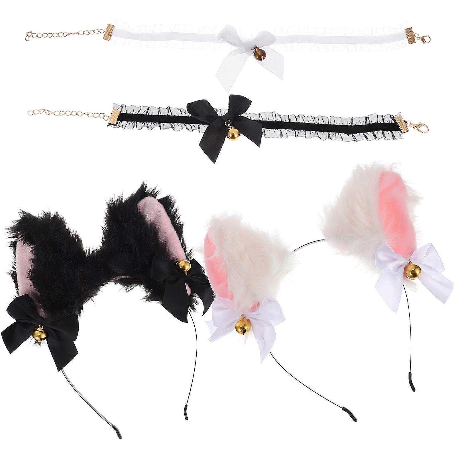 Cat Ears Headband Costume Accessories for Women Assorted Color Cosplay Accessory 4Pcs