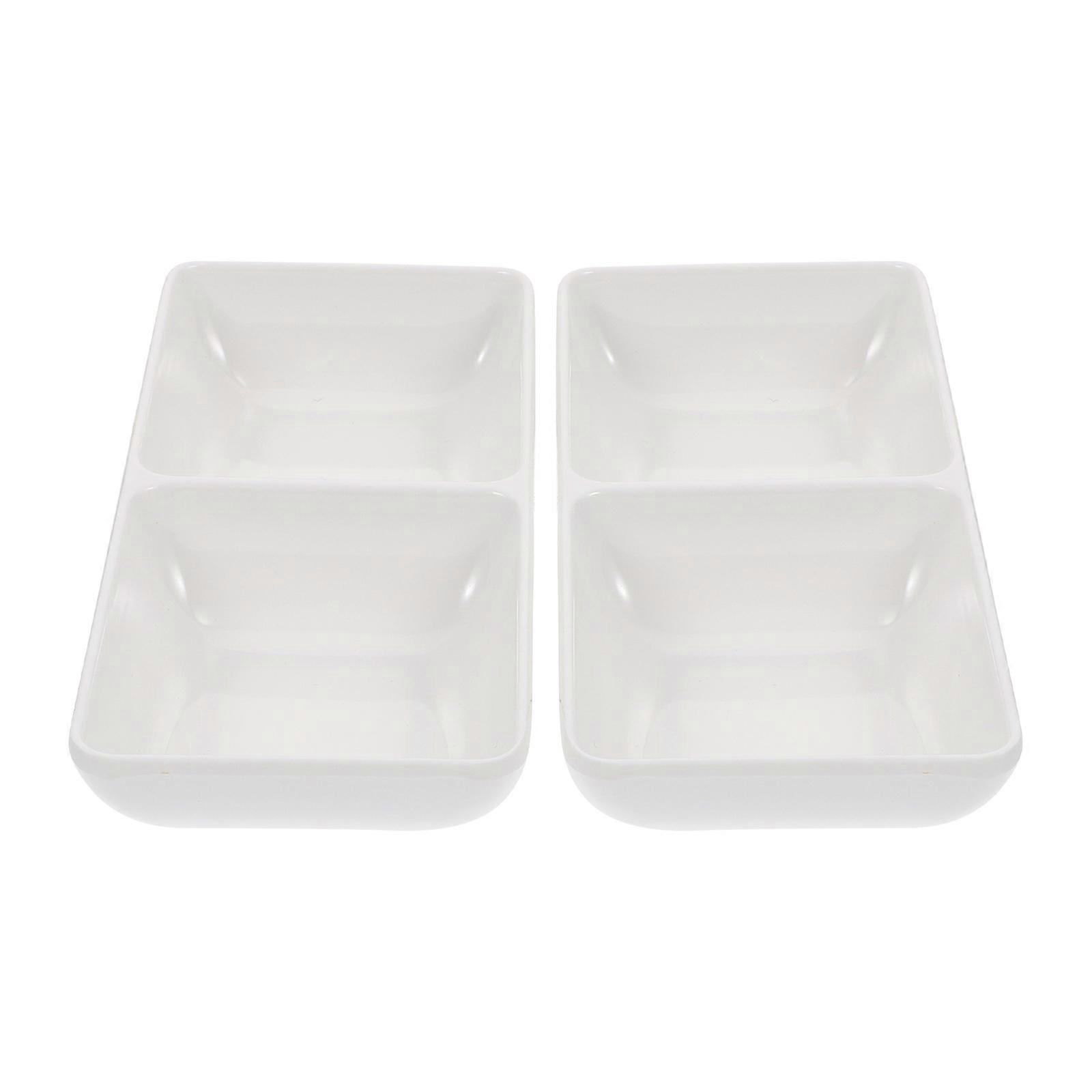 White Dish for Painting with Non Slip Bottom Perfect for Color Mixing 2 Pieces