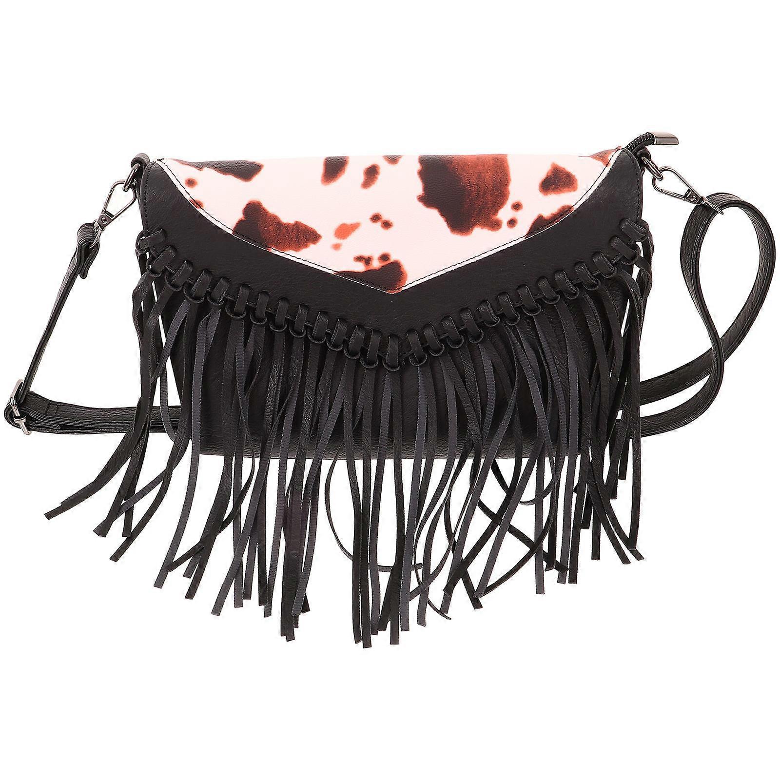 Fringe Handbag Vintage Style Crossbody Bag Casual Use 11.4X11.4X1.2In Strong Performance 1Pack