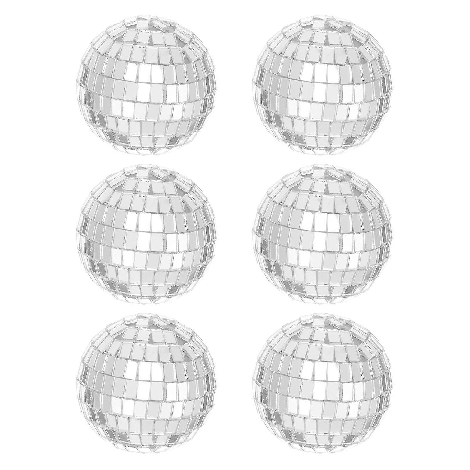 Miniature Lampshade for String Light Decoration Silver Plastic Mosaic Lawn Light Cover 6 Pieces
