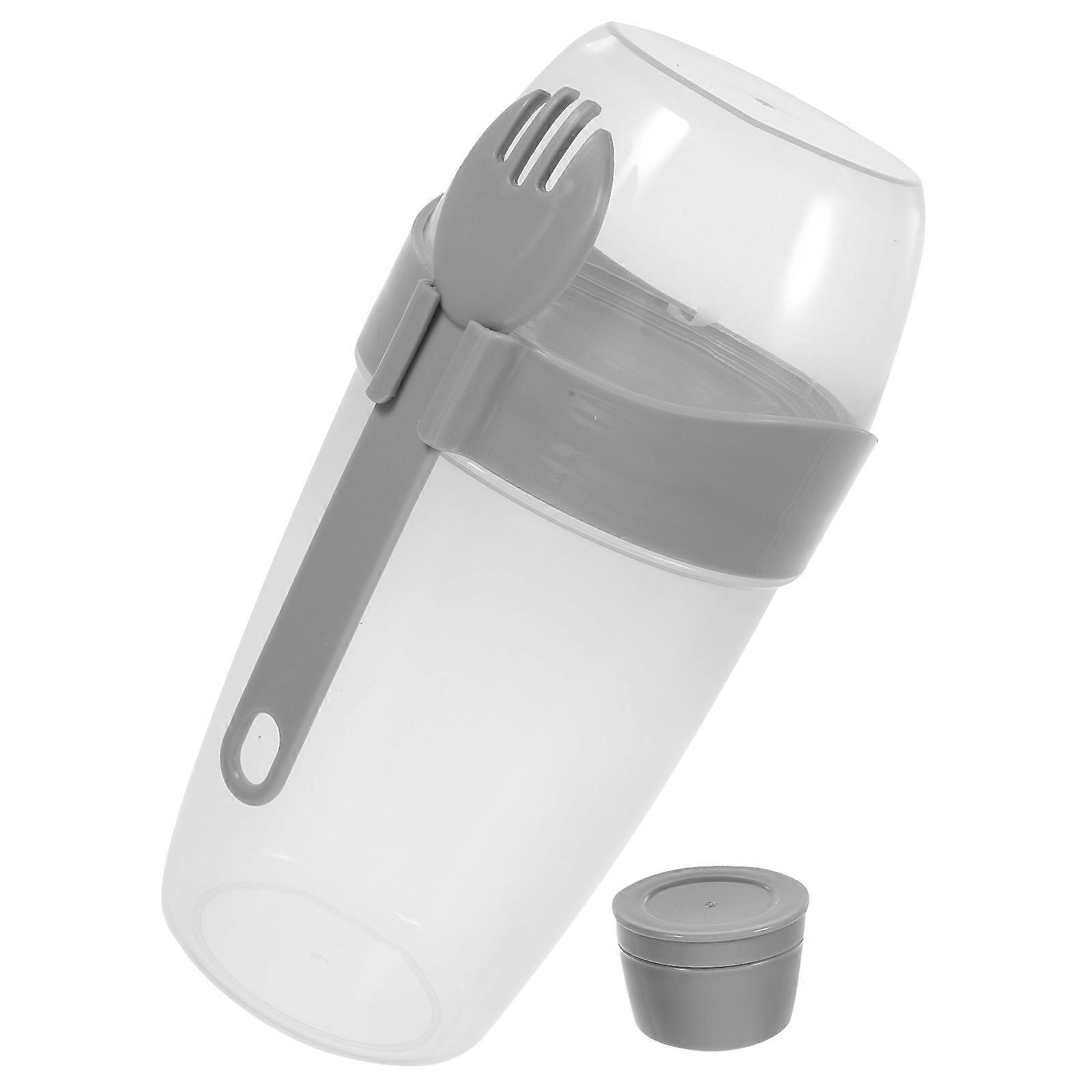 Double Layer Salad Container For Outdoor Use Designed For School Lunch Safe Material With Spoon And Fork 1 Set