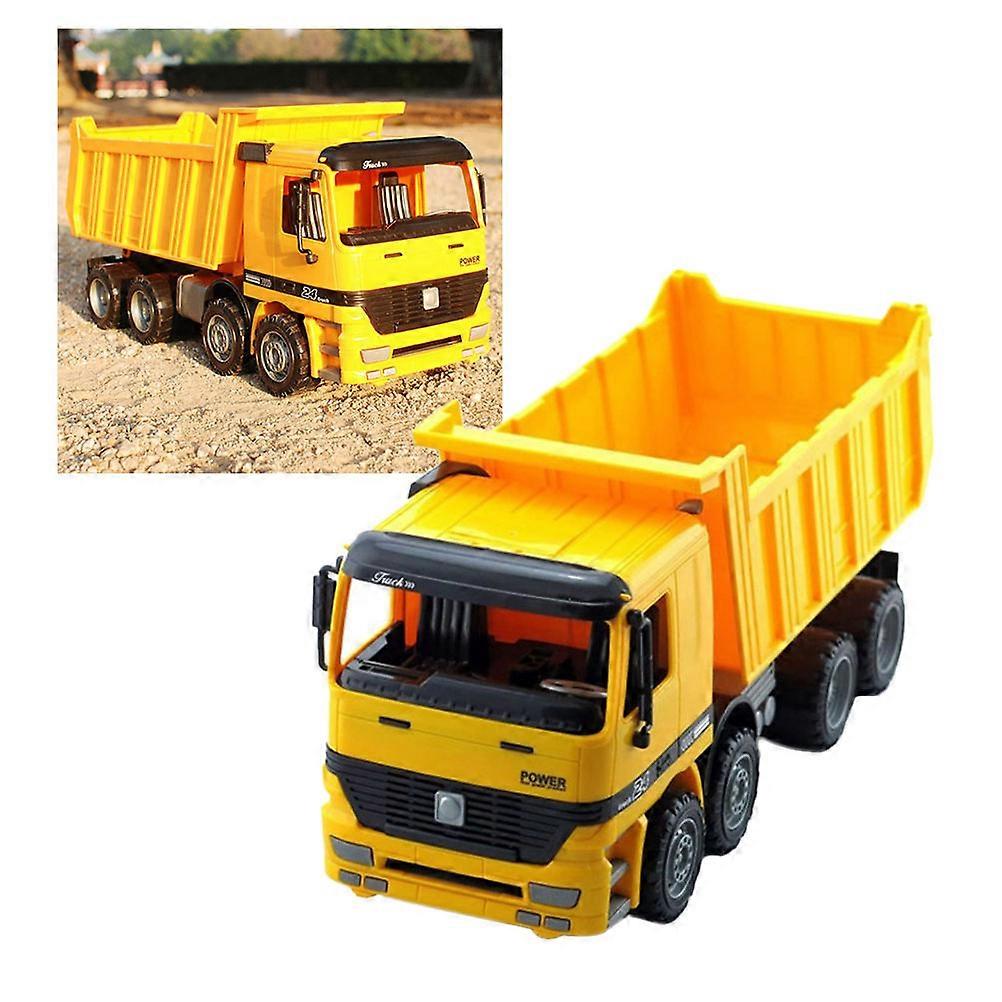 Durable Yellow Alloy Truck Model Toy for Baby Fun Perfect Gift Pull 7 inches