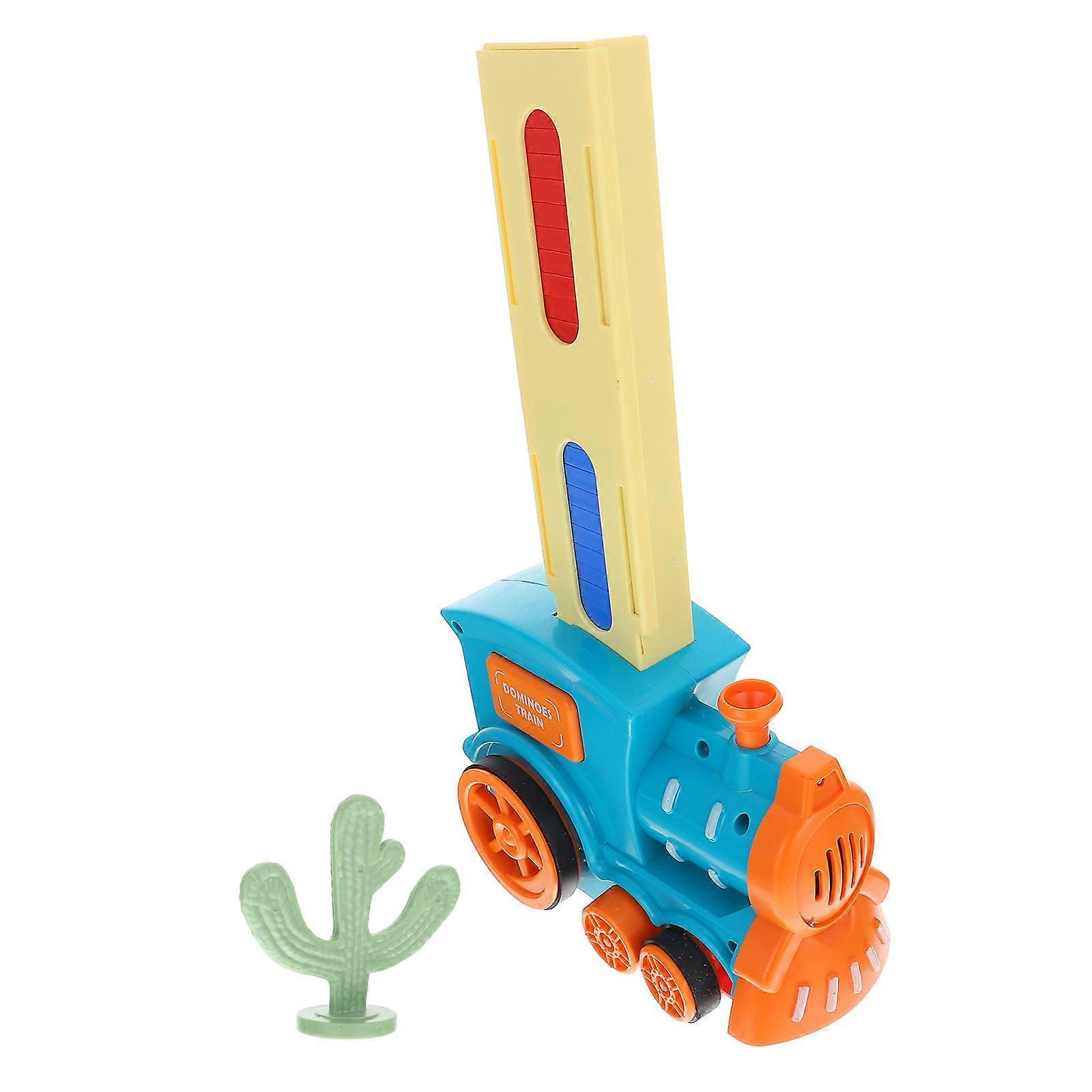 1 Set Assorted Color Children Domino Train Toy Automated Features Compact Design For Development