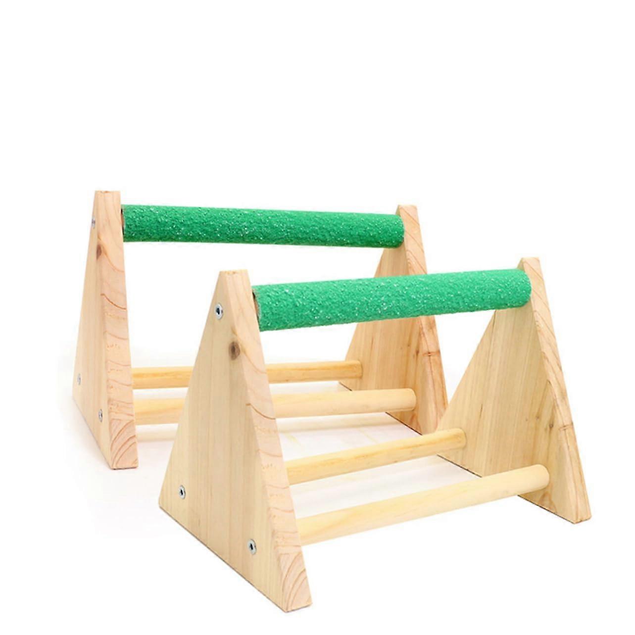 Parrot Stand 2 Pack Bamboo Bird Perch Training Station for Cage Random Color Adjustable Height for Pet Birds