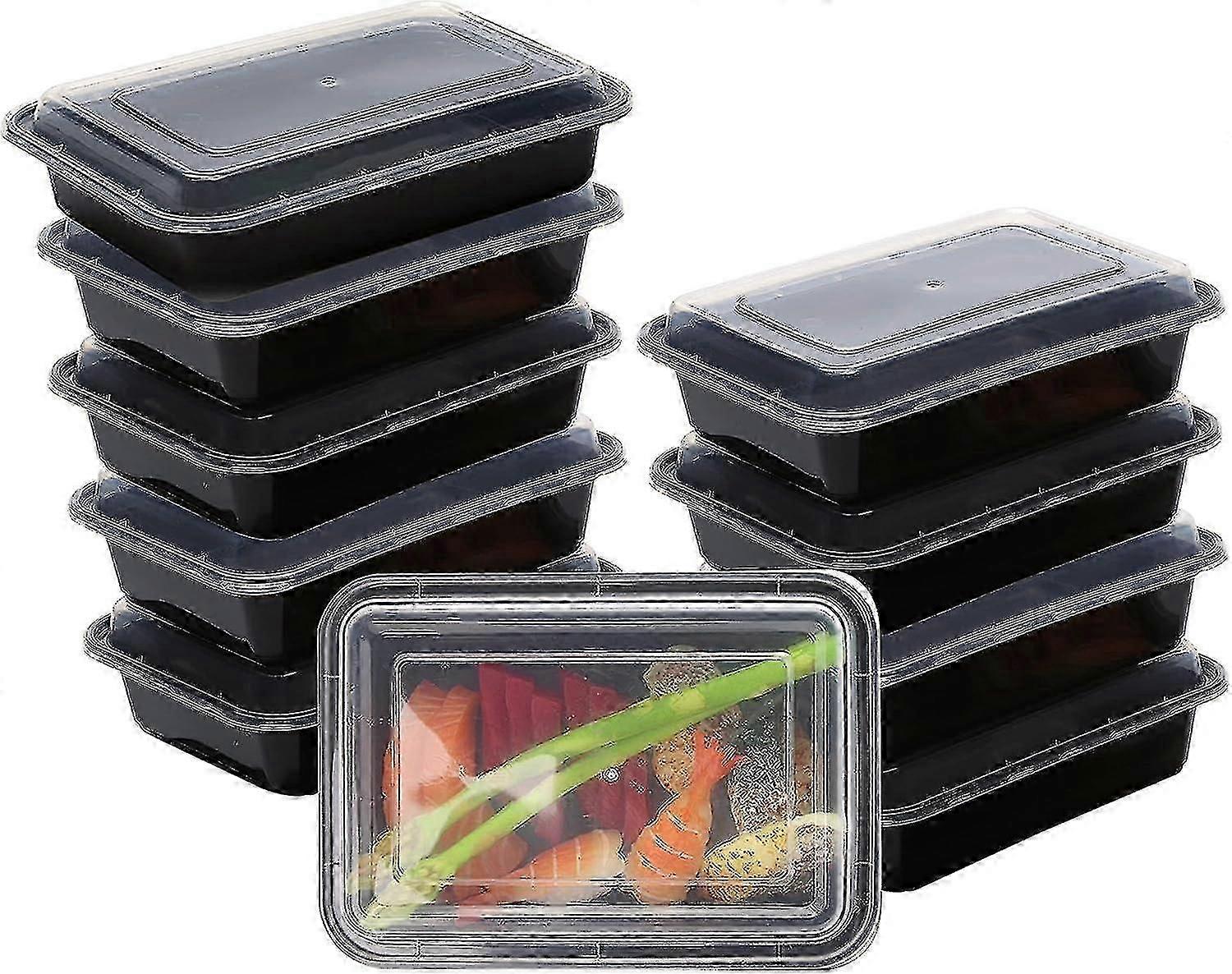 50-Pack 750ml Meal Prep Containers - Reusable 1-Compartment Lunch Boxes