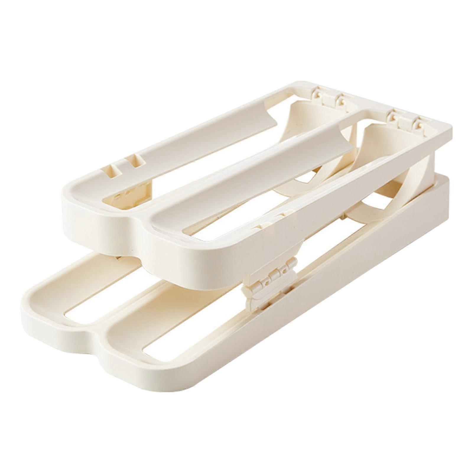 Egg Tray with Automatic Ball Bearing, Egg Tray Organizer, Double Layer Egg Tray, Folding Egg Storage, Space Saving Egg Organizer, Egg Tray