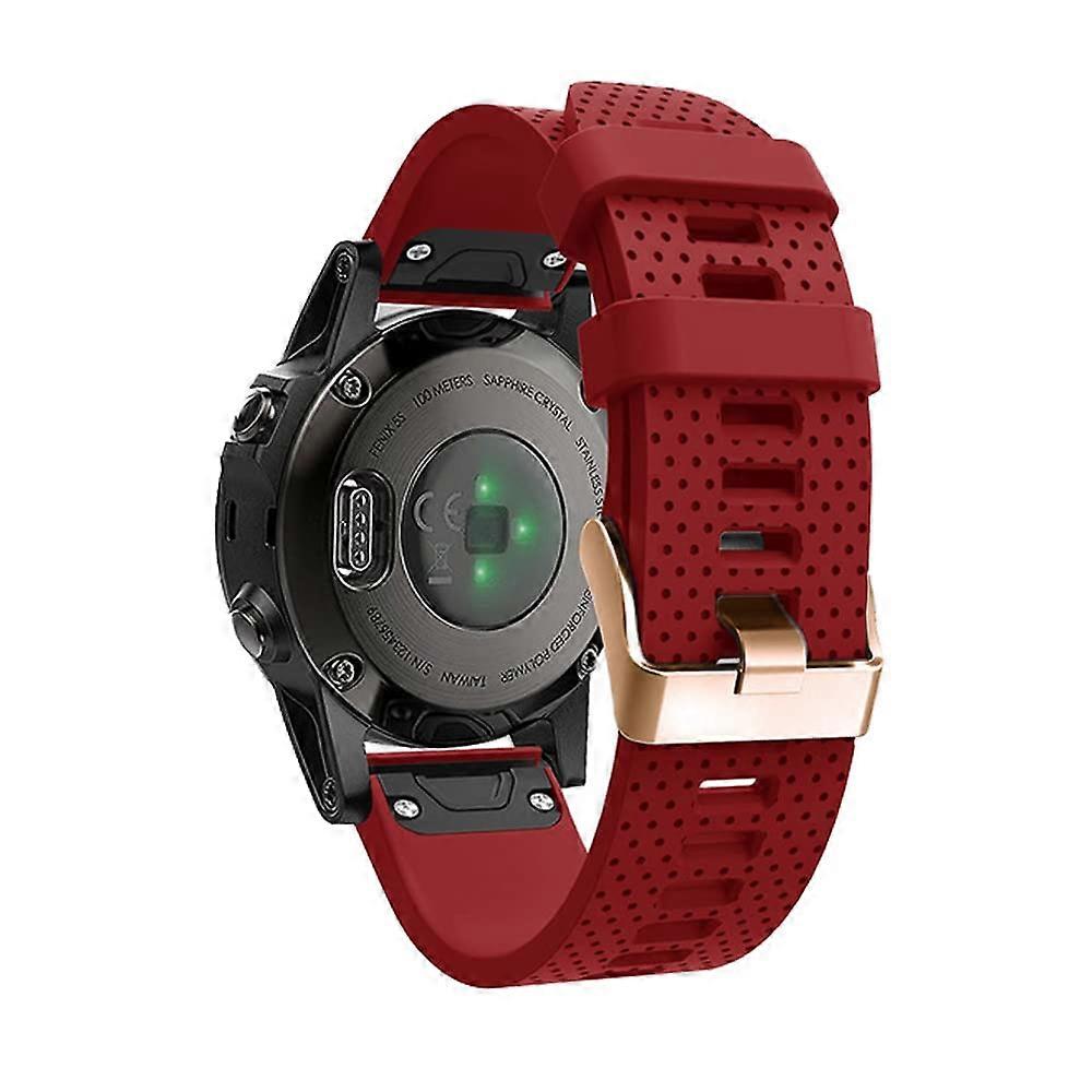 Sport Silicone Strap for Garmin Fenix 6X 6 6S Pro 5 5S Plus Wristband 20mm Rose Gold Buckle