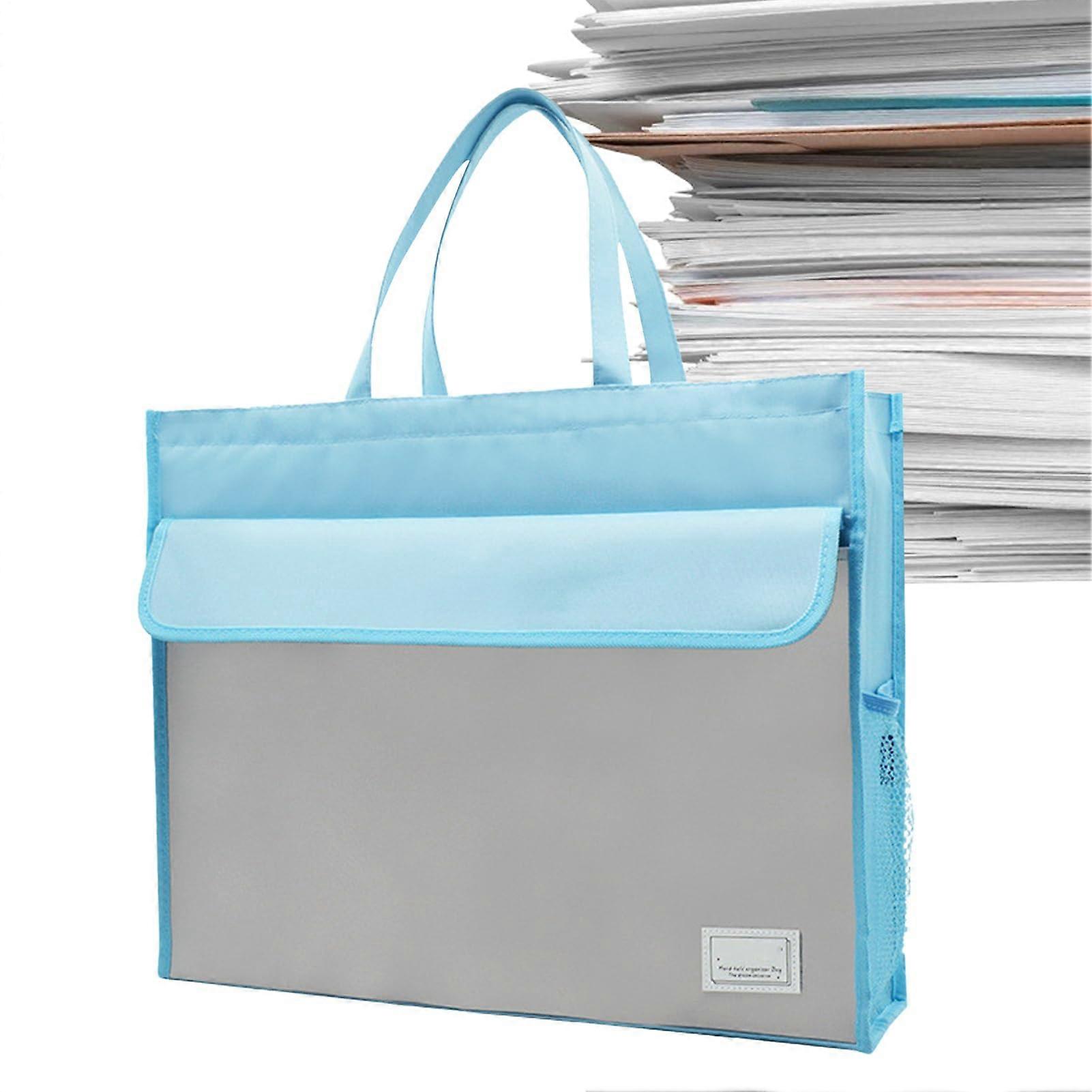 Men's Briefcases - Student Business Work Bag with Document Storage Compartment | Lightweight A3 Handbag for Office and Travel, Blue