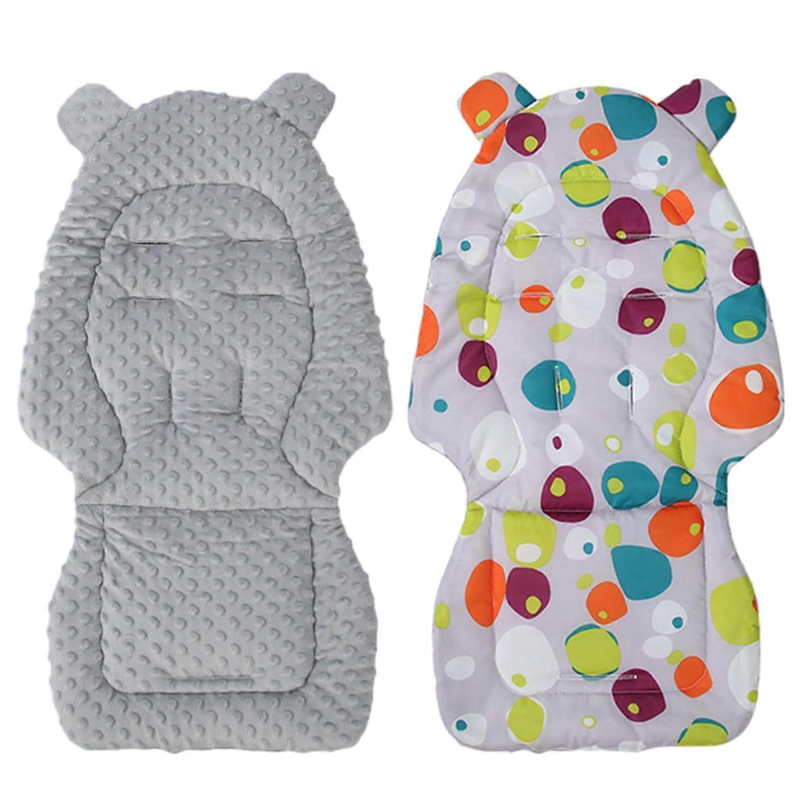 Stroller Pad  Reversible Baby Pushchair Seat Ice Liners  Comfortable Cotton Gray
