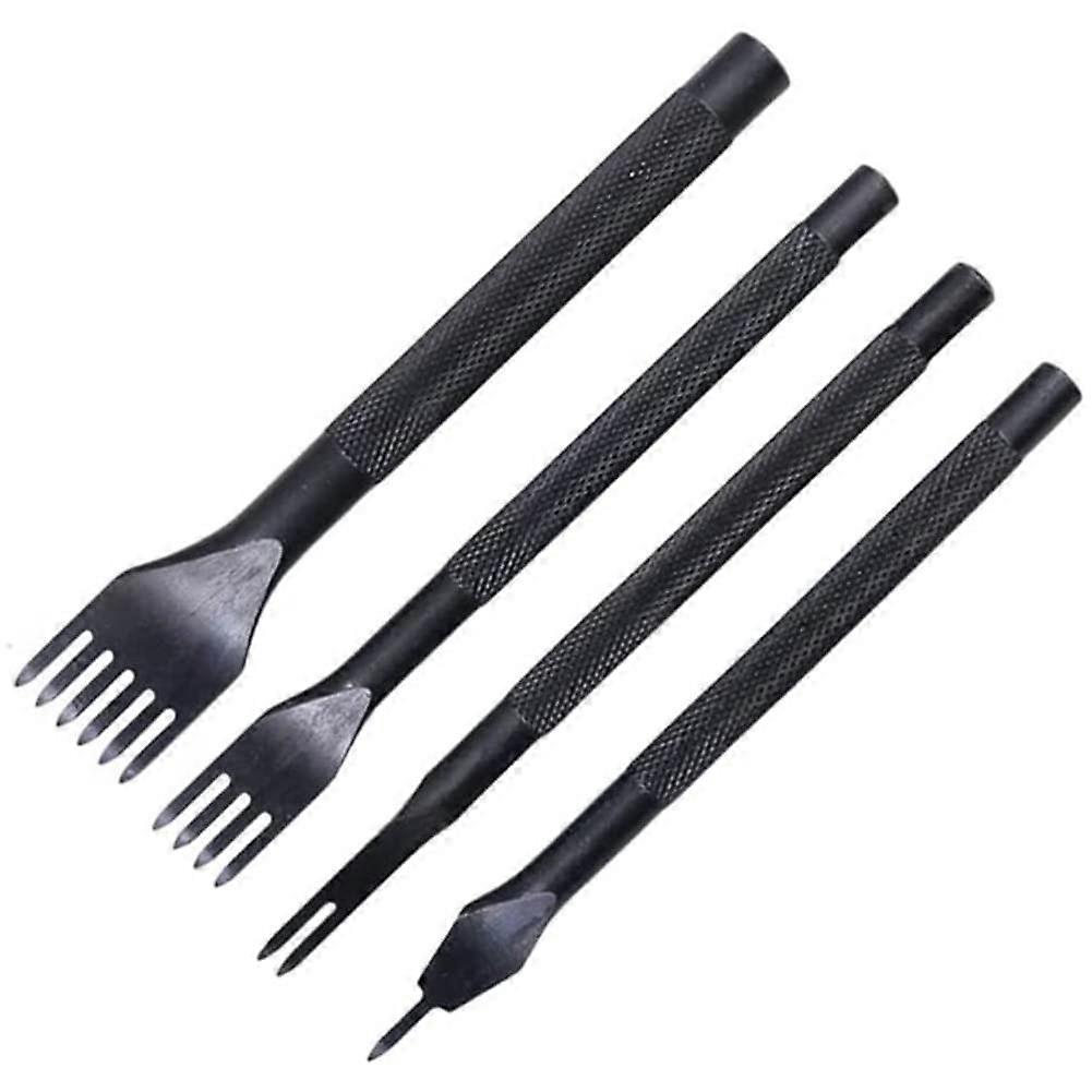 3 MM Leather Hole Punch Set with 1/2/4/6 Teeth Diamond Tip, 4-Piece Leatherworking Tools for Accurate Leather Crafting