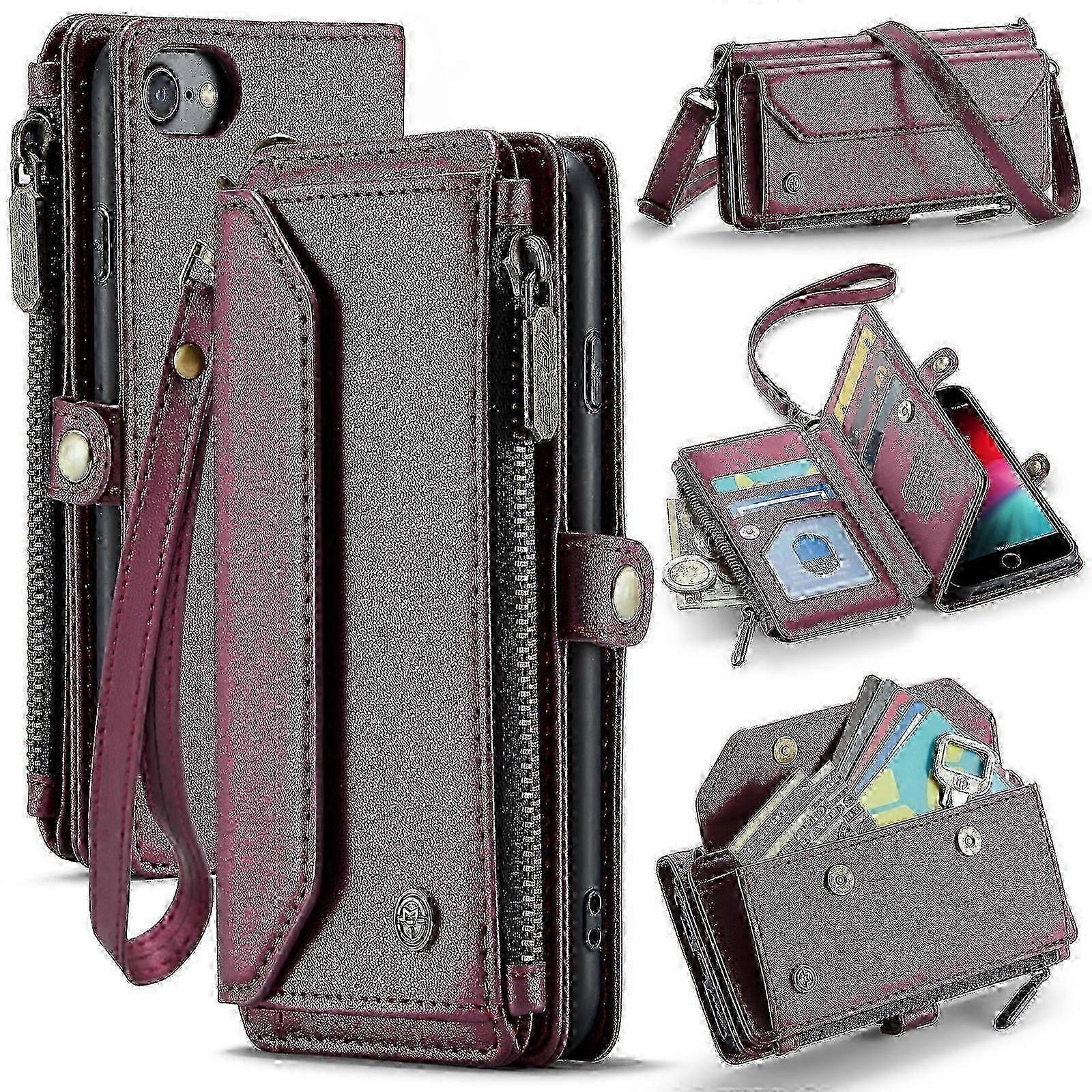 RFID Blocking Leather Wallet Case for iPhone 6/7/8/SE - UK Security Standard