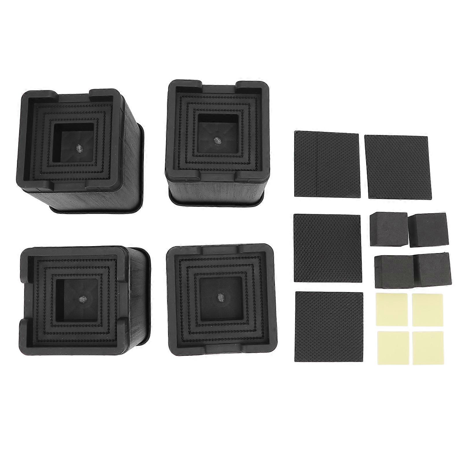 Set of 4 Multifunctional Furniture Risers, Stackable Sofa Risers with Double-Sided Adhesive Fixed Base for Table, Sofa, Chair, Bed