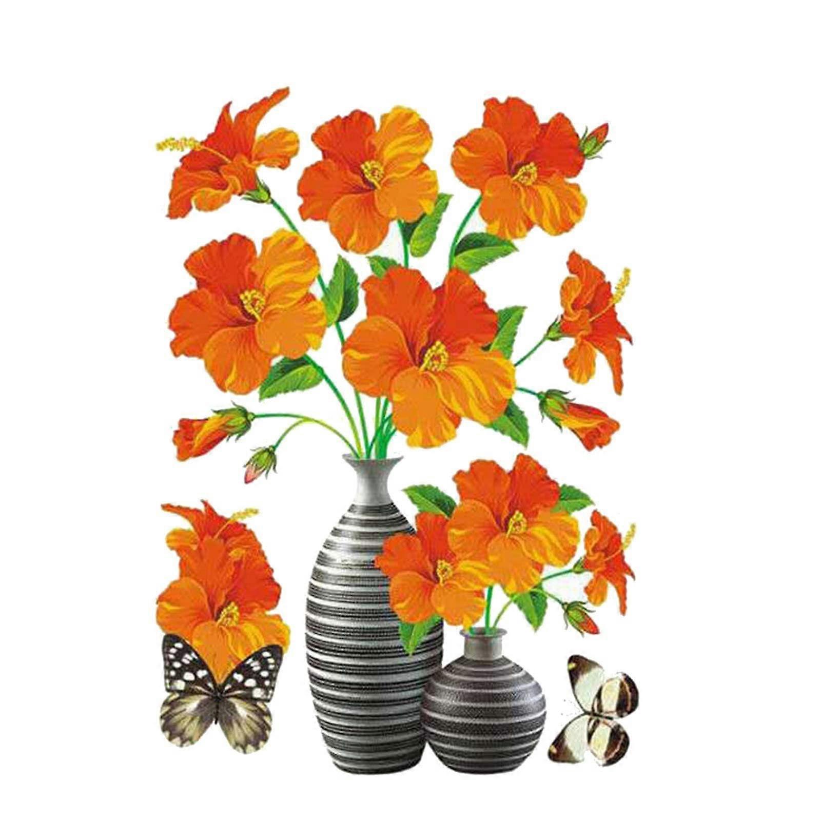 DIY Vase 3D Stereo Stickers Self-Adhesive Decor For Refrigerator, Window And Wall - Model E, One Size