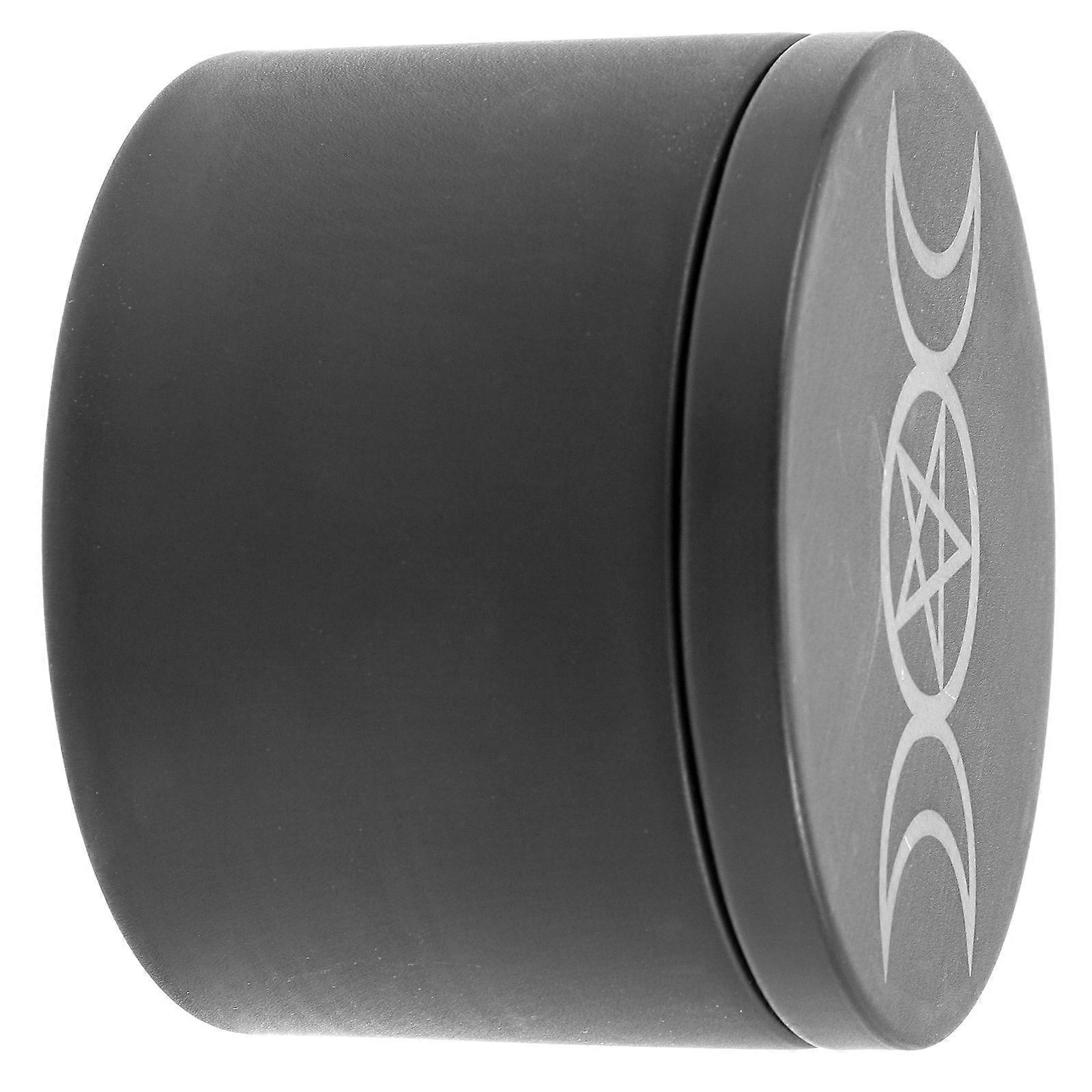 Gift Holding Tinplate Round Container for Family Black Iron Material Airtight Storage 1Set