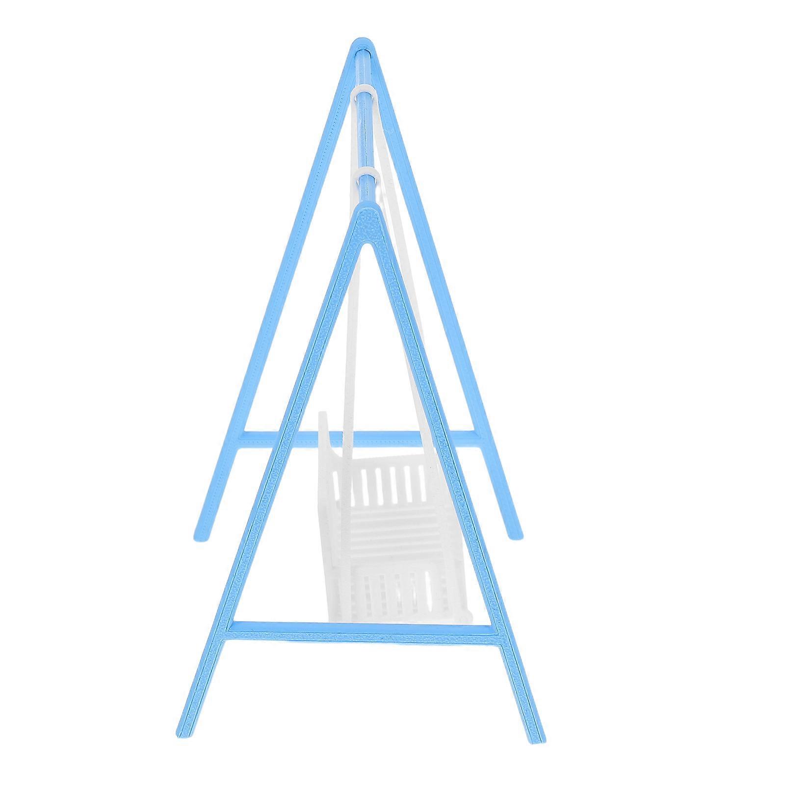 Miniature Dollhouse Swing Chair Model House Display Pla Blue for Interactive Play 1Pack