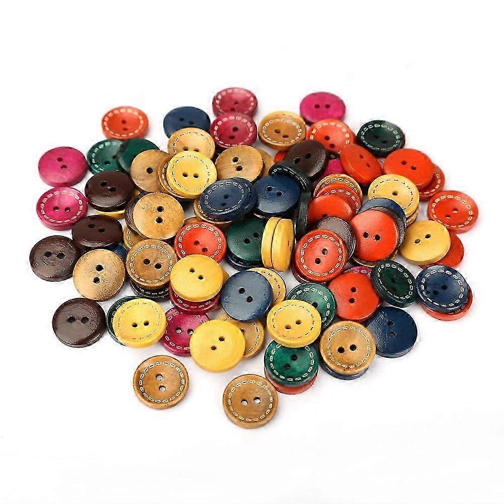 100 pcs Wooden dolls buttons children buttons wooden buttons Button DIY Crafts