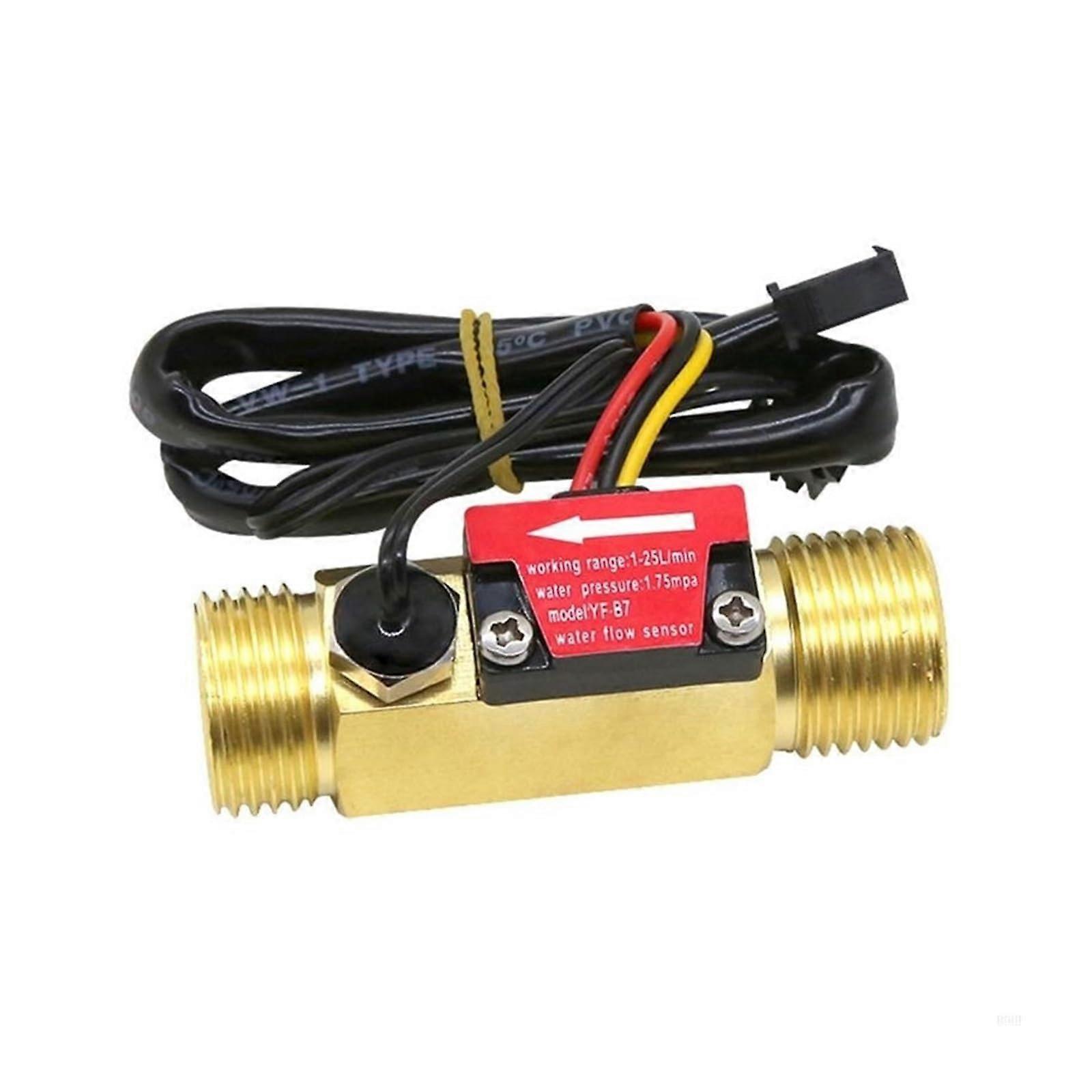 Water G1/2" Liquid Flowmeter 1-30L/min for Water Measurement, Brass Body, High Accuracy Flow Measurement Device