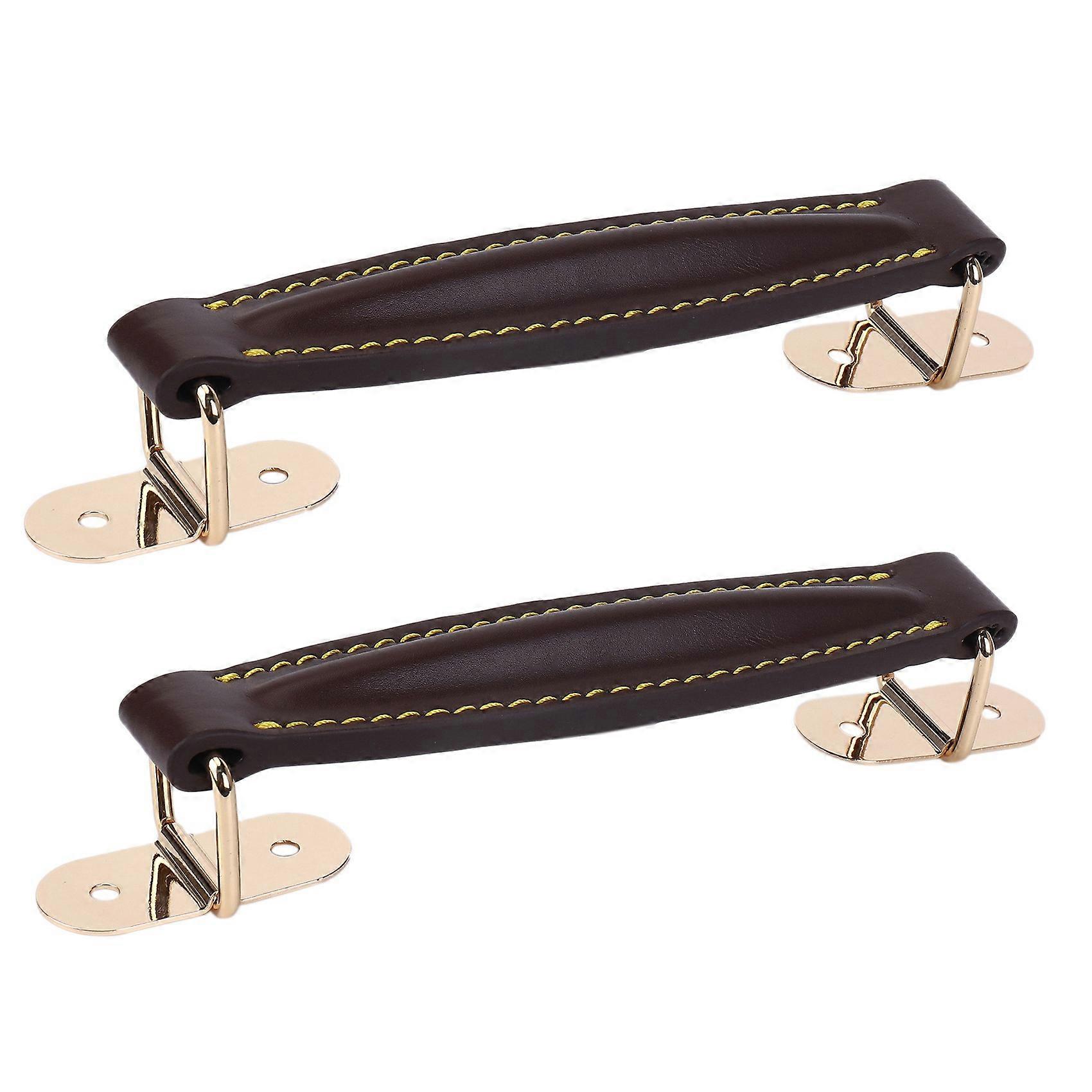 2X Amplifier Leather Handle Strap for AS50D AS100D Guitar AMP Speaker Cabinet(Brown)