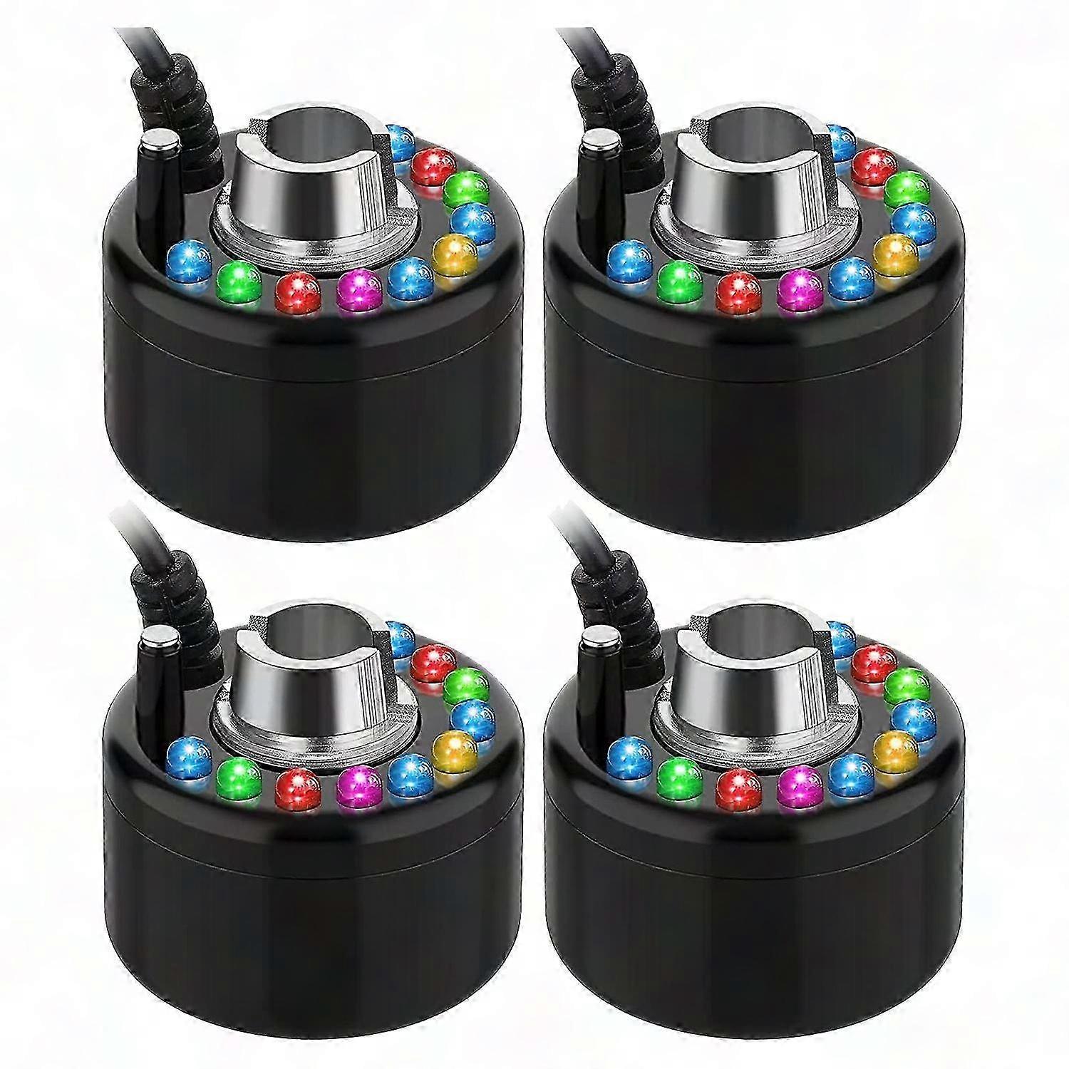 4 Pcs Halloween Mist Maker Ultrasonic Fogger with Color Changing LED for Water Fountain Pond Fog Machine US Plug