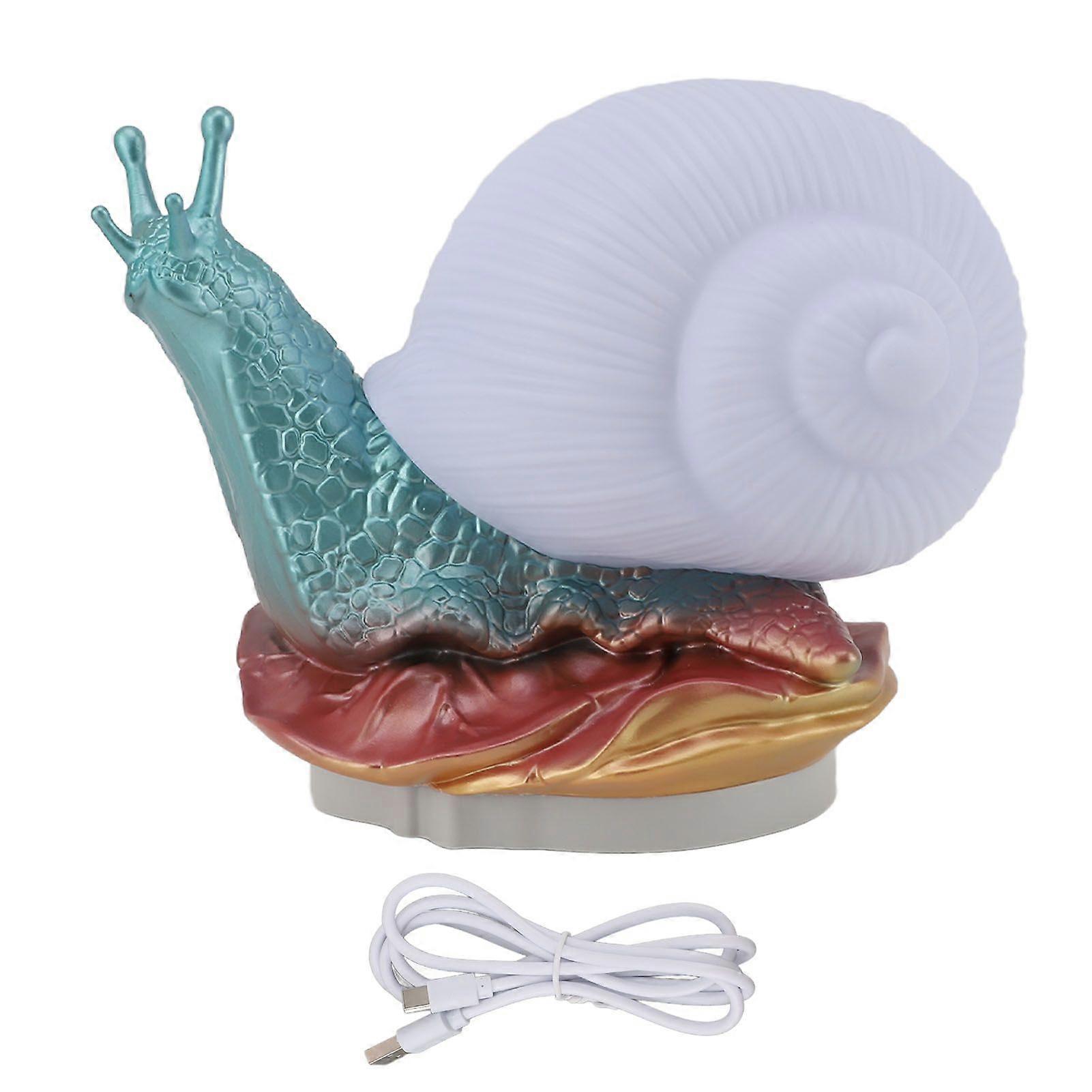 Snail Night Lamp Decorative USB Powered Color Adjustable Cute Snail Night Light Table Nightlight for Bedside Desktop