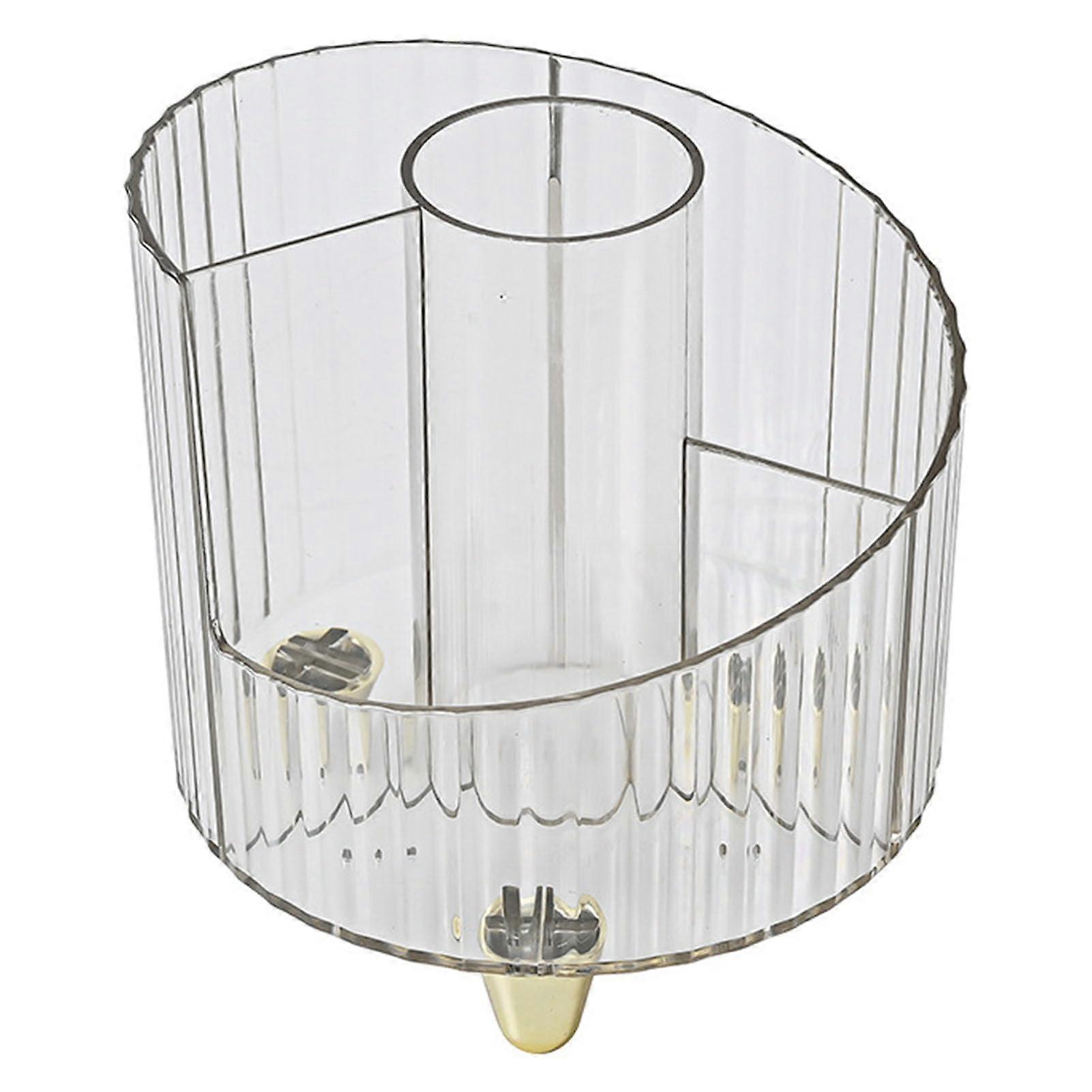 Makeup Brush Organizer - Multi-Compartment Clear Plastic Holder for Easy Vanity Storage