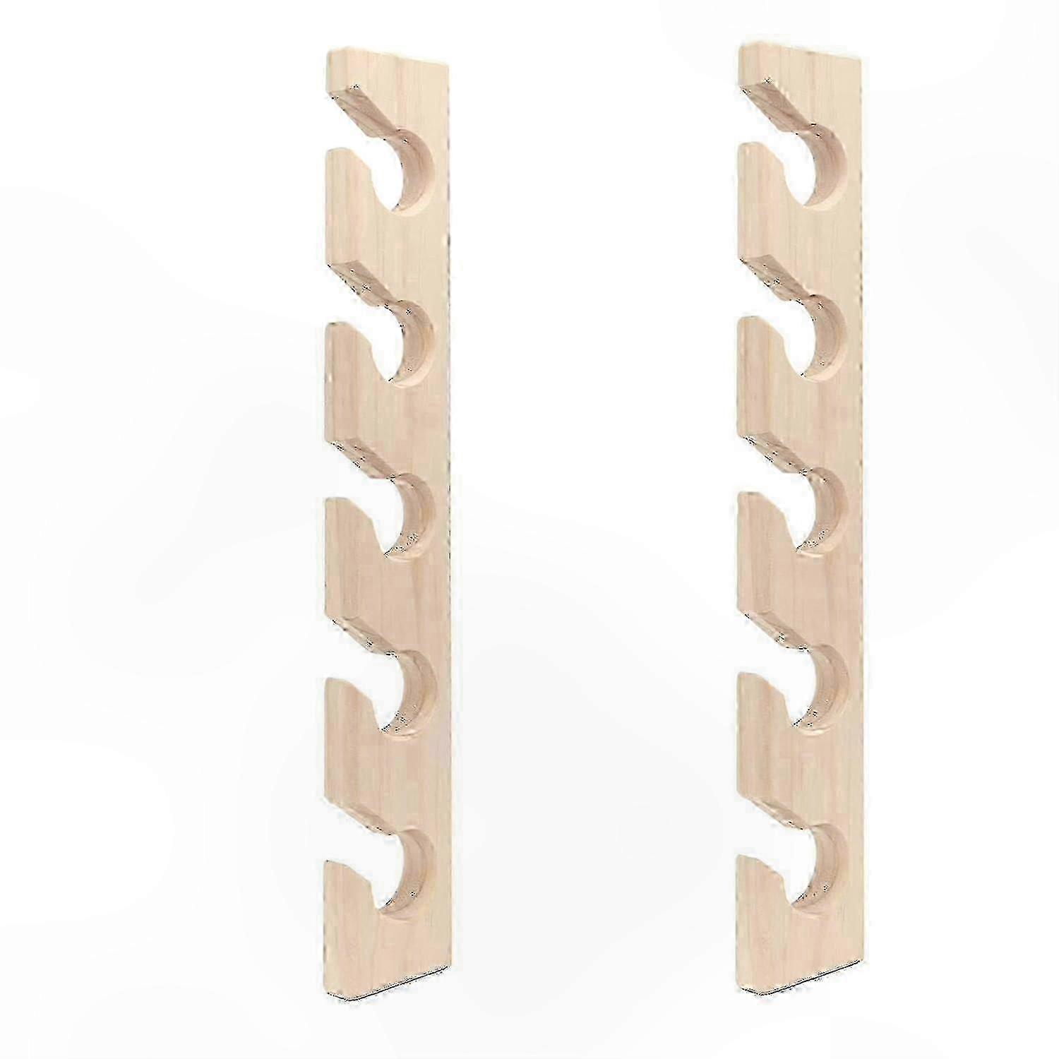 2-Pack Wooden Wall Mounted Cap Rack for Hats - Vertical Closet Storage Solution