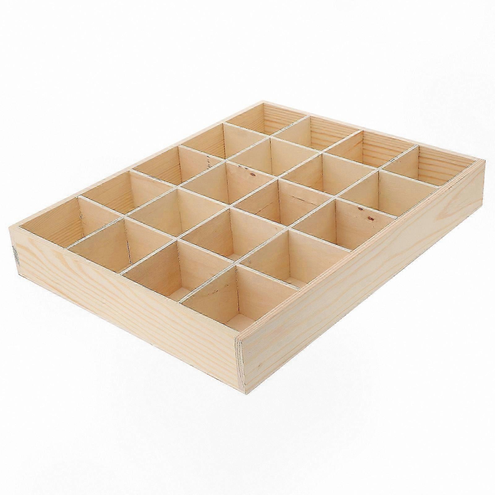20-Compartment Wooden Organizer for Clothes, Underwear, and Tie Drawer Storage Solutions