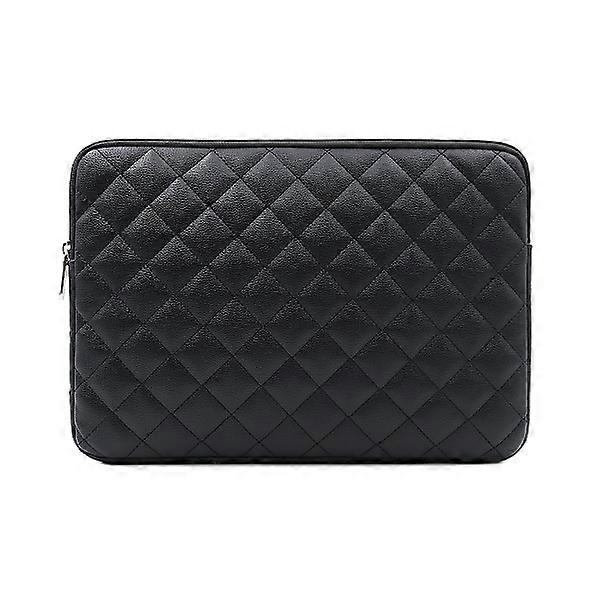 Laptop Bag with Diamond Pattern, Anti-Drop Bubble Cushion, PU Leather, Tablet Compartment, Fits 15.6 inch 15.6 tommer