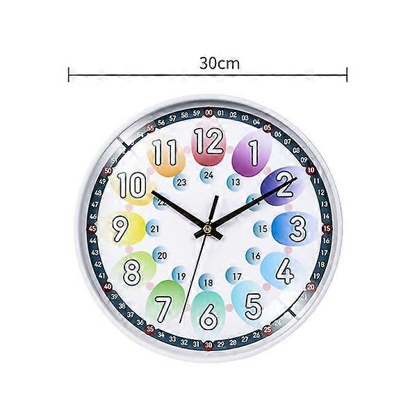 Children's learning wall clock, 12 inches, easy-to-understand pointer markings