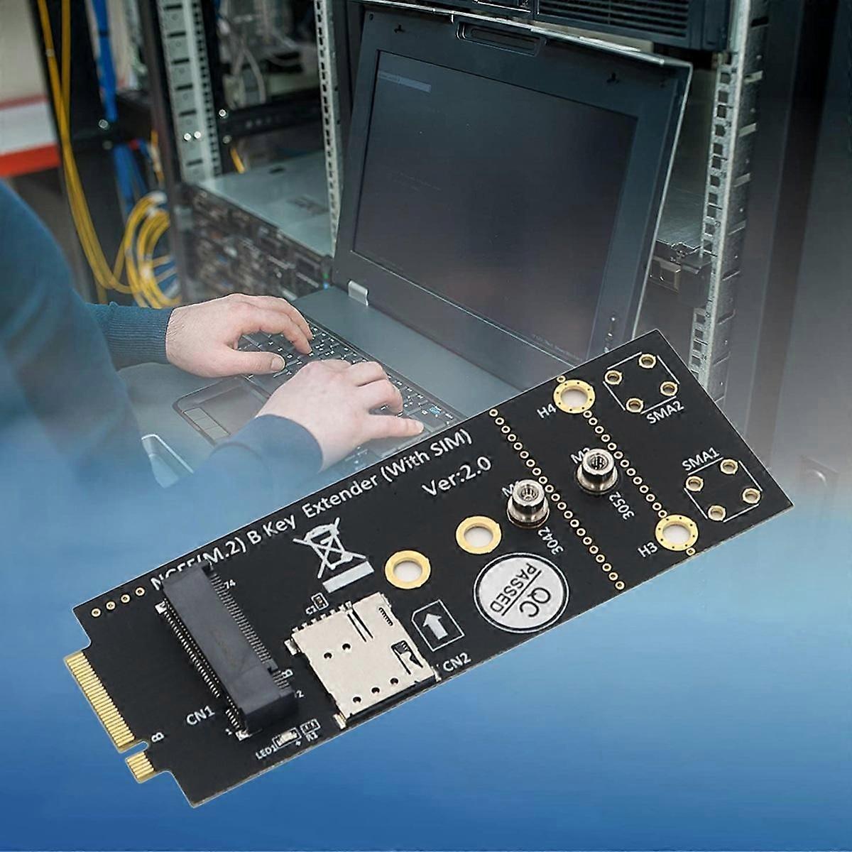M.2(NGFF) Key B Adapter with SIM Slot for 3G/4G/5G Module Supports NANO and 3042/3052 Type M.2 Key