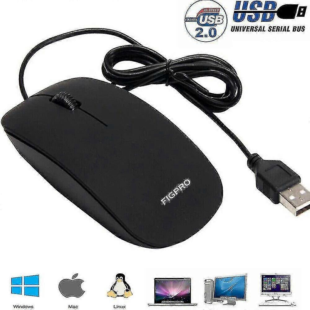 ماوس ضوئي سلكي USB للكمبيوتر الشخصي والكمبيوتر المحمول مع عجلة التمرير