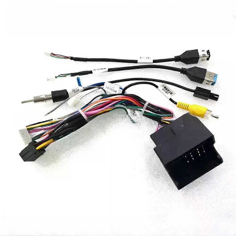 16 Pin Plug Power Wiring Harness CAN Bus Decoder For Chery Tiggo X5 2019 Android 2 Din GPS Car Stereo Audio