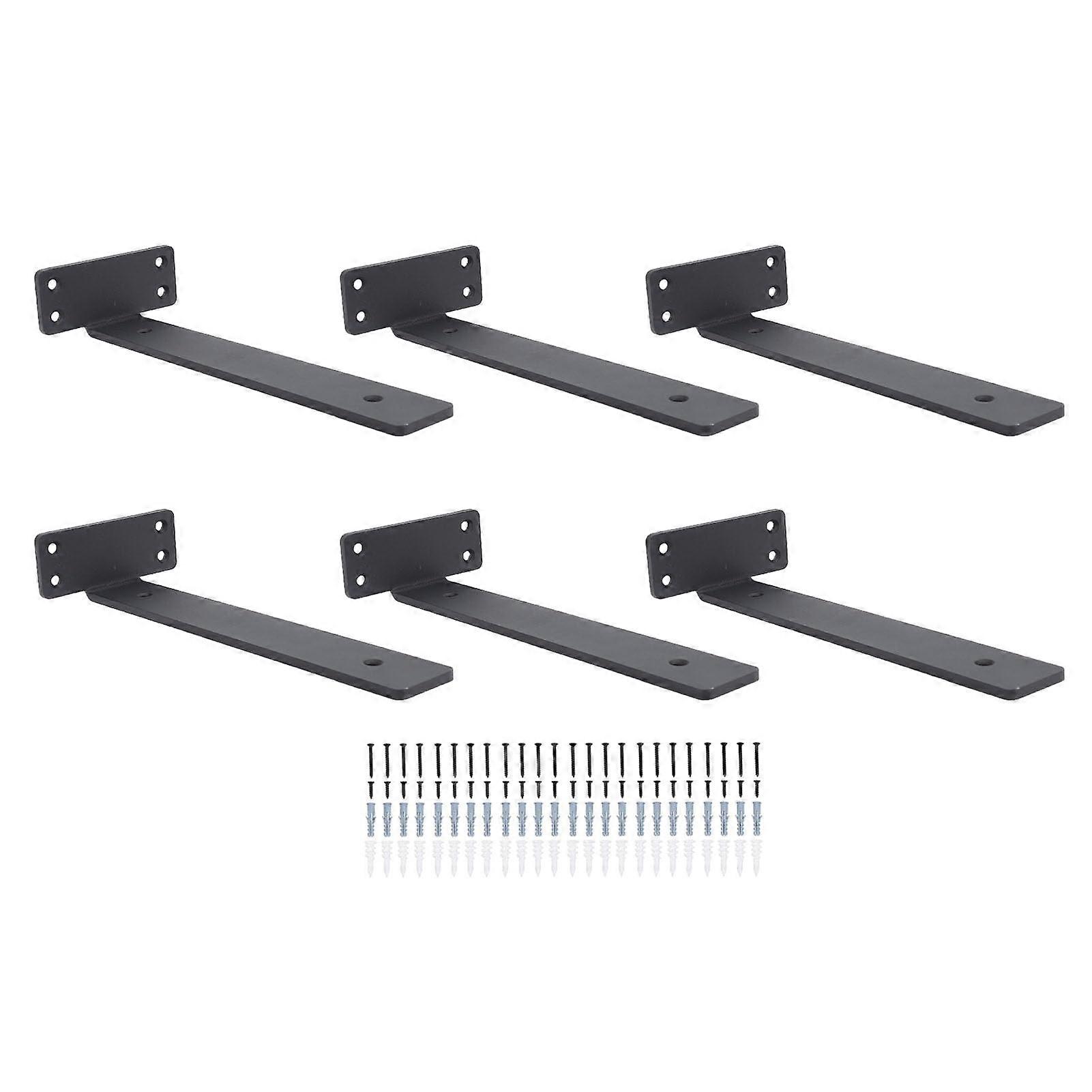Floating Shelf Brackets LShaped Wall Shelf Brackets With Concealed Fastening 6Piece Pack For Study And Makeup Room