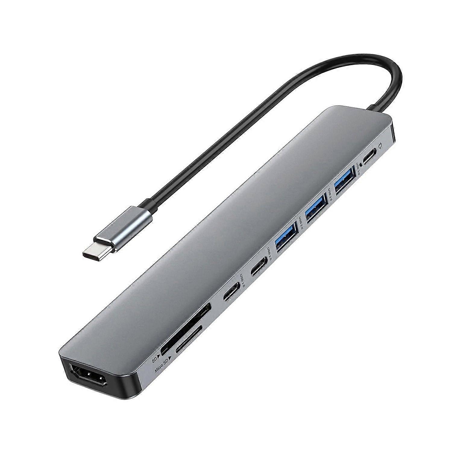 USB C Hub HDMI Adapter for Monitor, 9 in 1 USB Type C Laptop Docking Station with 4K HDMI(Silver)