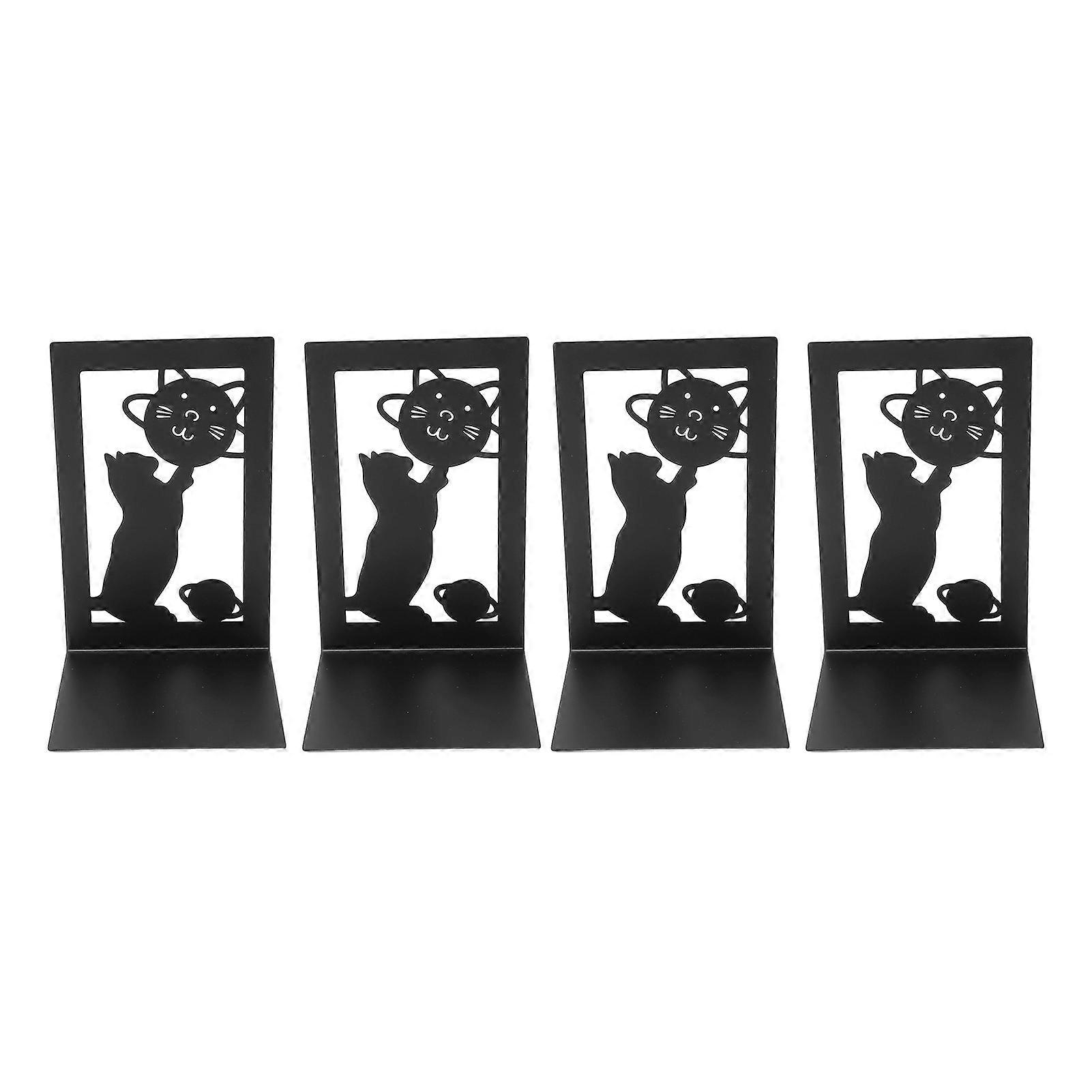 4Pcs Metal Book Ends Adjustable Anti-Static Smooth Edges Set