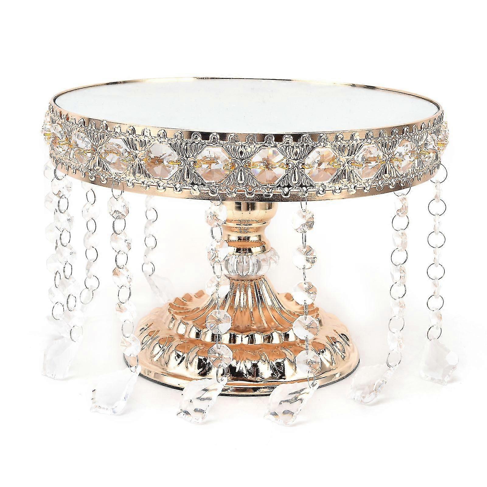 Gold Crystal Cake Stand for Wedding Dessert Display