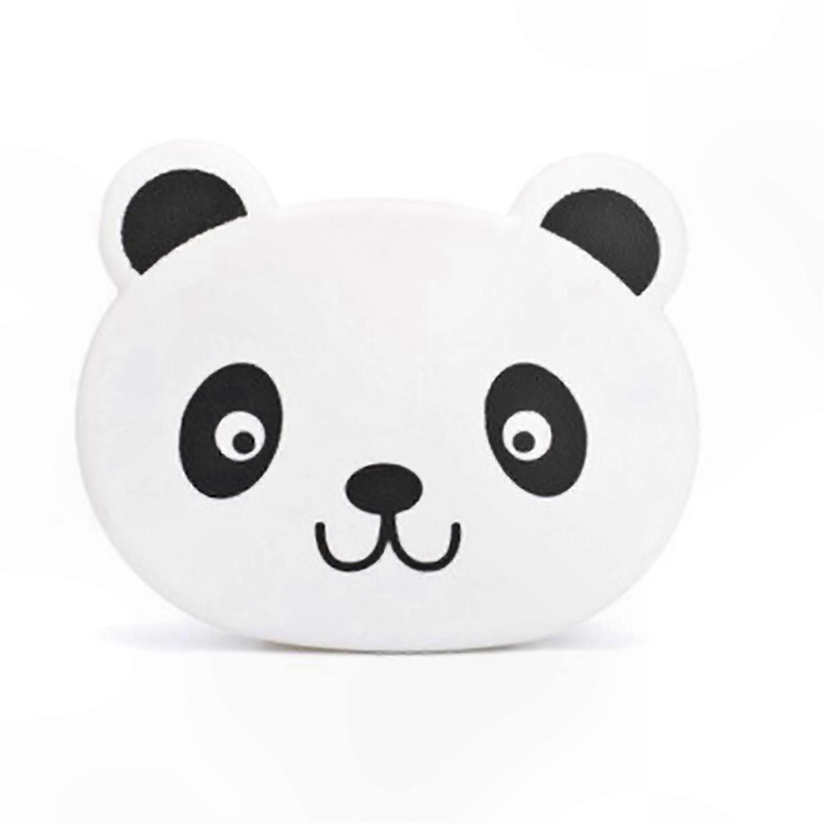 Portable Folding Seat Table with Drink Holder and Notebook Deck, Space-Saving, White Panda Theme