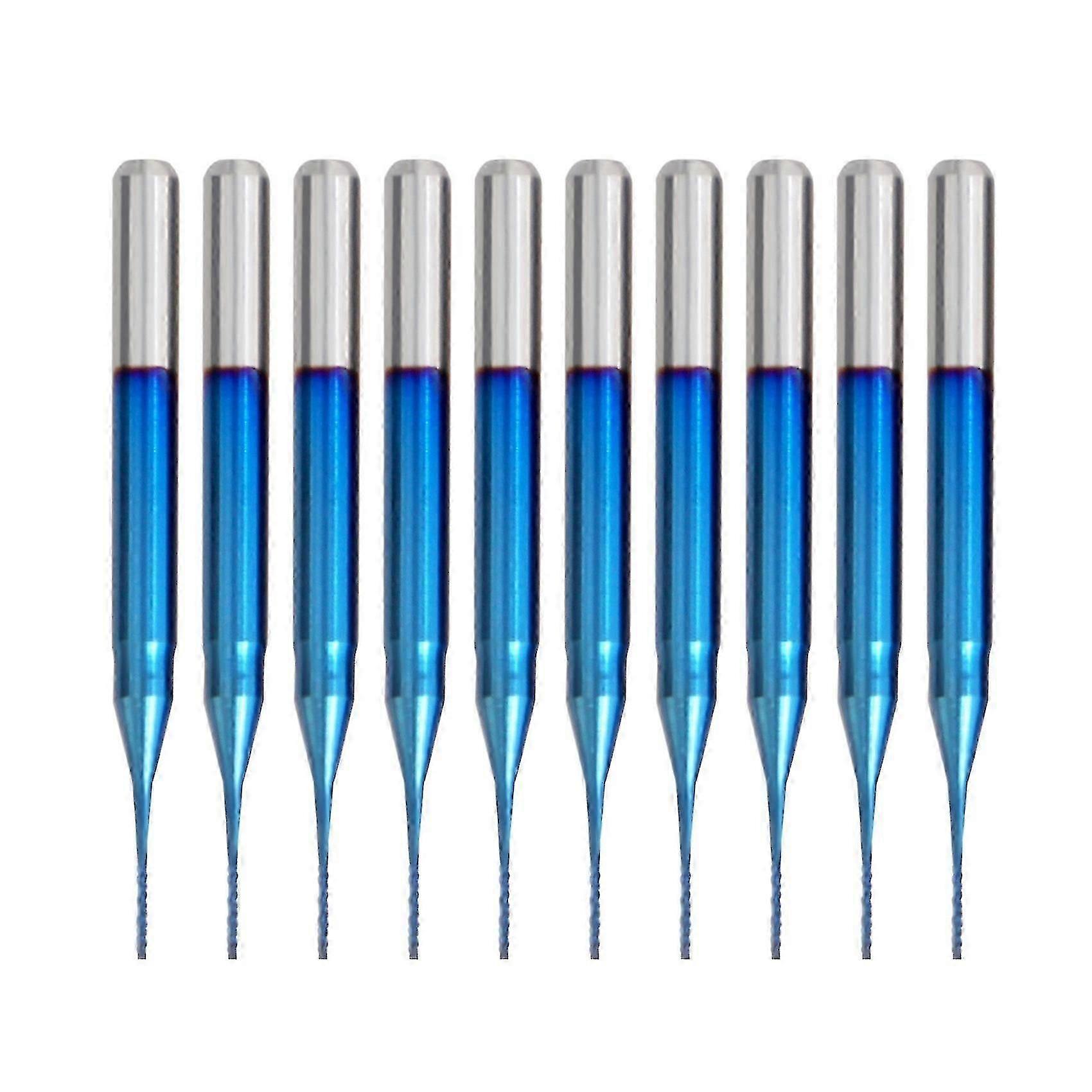 10 stuks 0,6 mm hardmetalen freesfrees, super nano blauw gecoate frees gravure frees frees