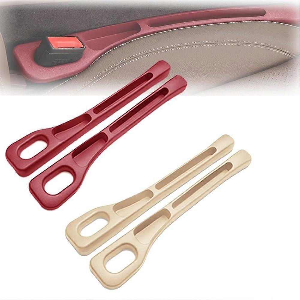 Storage Box for Car Seats Upgraded Gap Organizer Universal Fit Gap Filler For Phones Keys Coins Red And Off White
