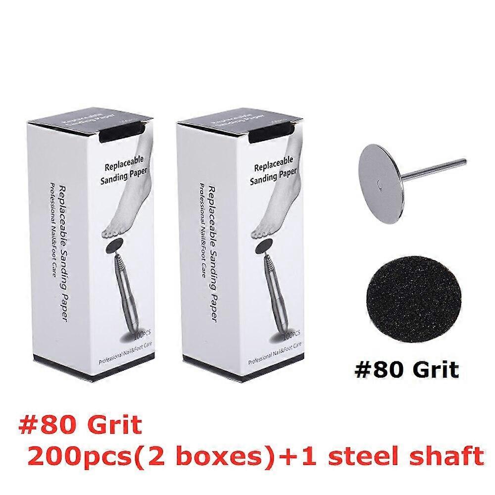 200pcs Set Replaceable Sandpaper Disc Cuticle Callus Remove Tool Electric Foot File Callus Hard